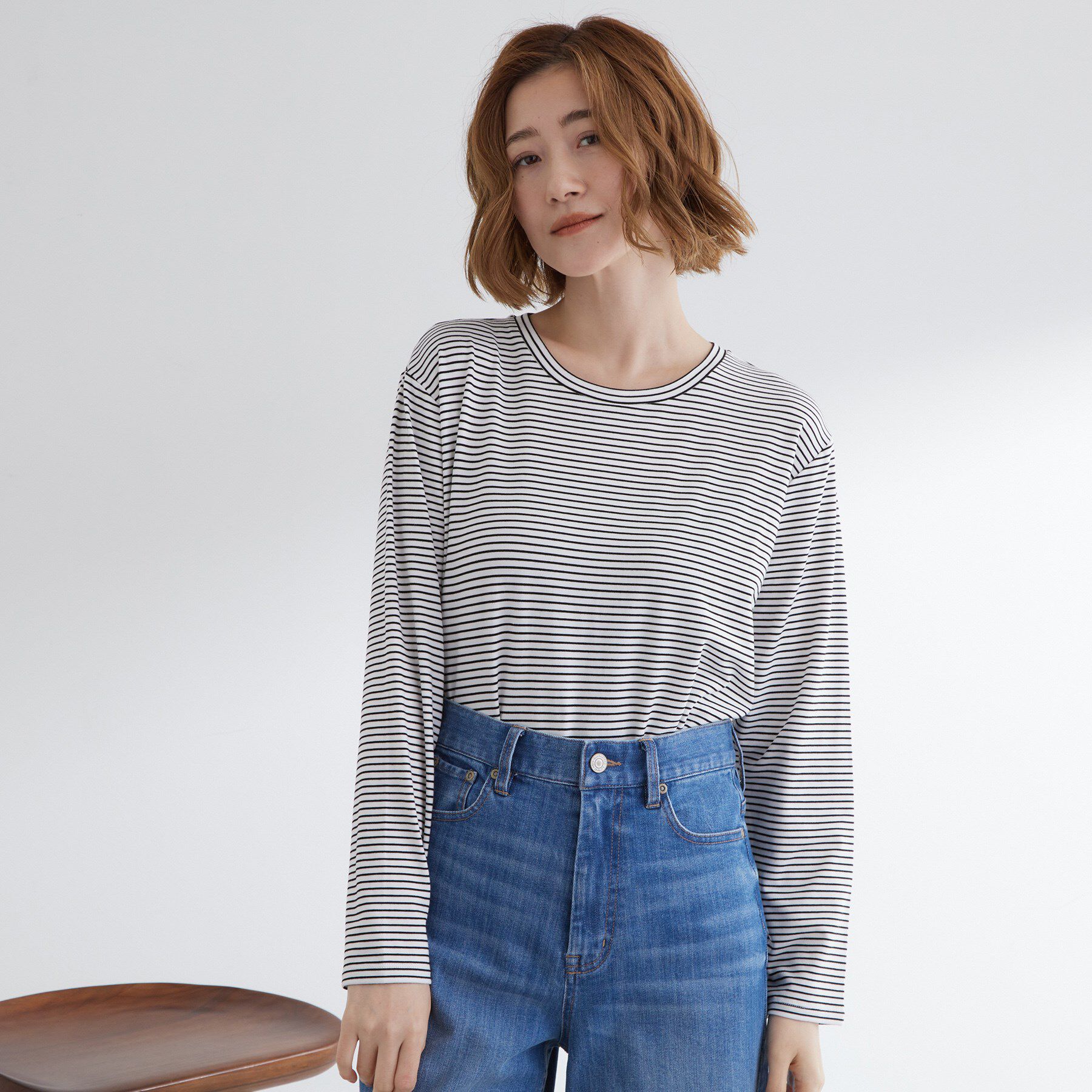 grove「ボーダーアソートベーシックロンT」|Tシャツ・カットソー|細ボーダー(103)