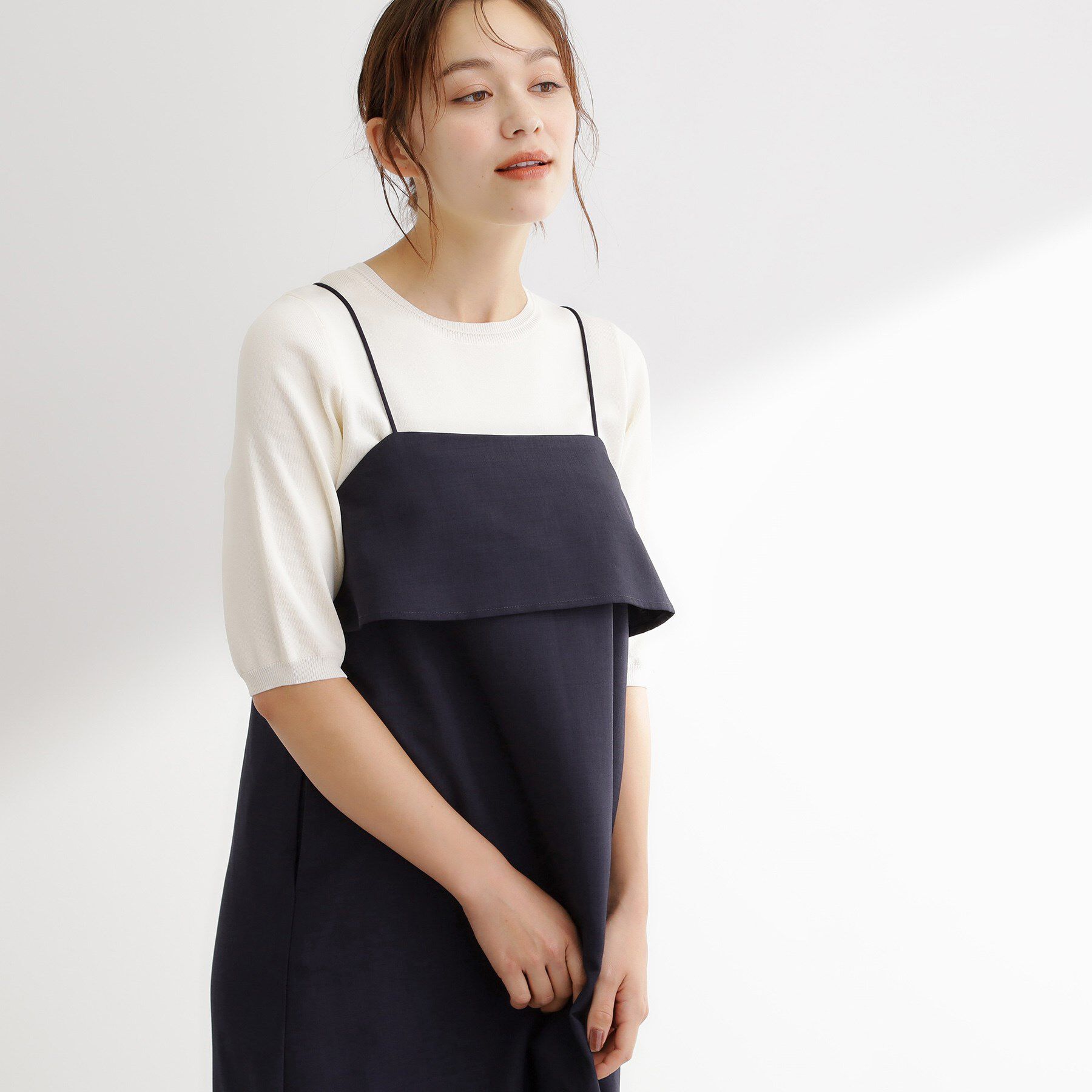grove「【カセット服】洗えるAラインキャミワンピース」|ワンピース|