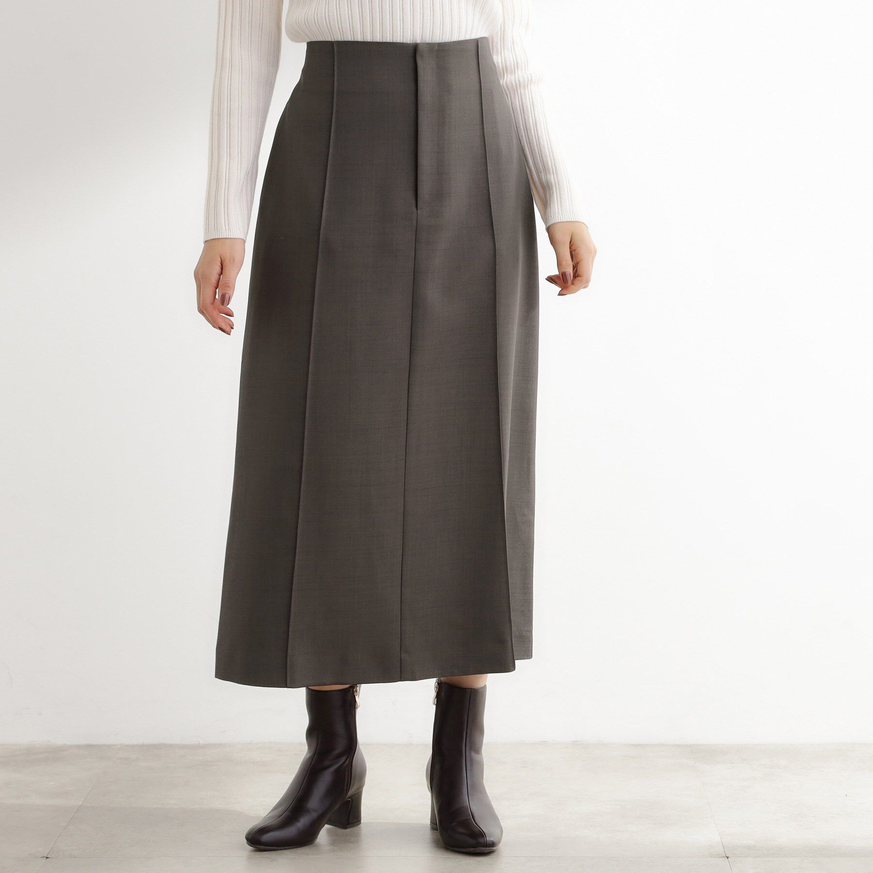 grove「【カセット服】洗えるストレートシルエットスカート」|スカート|ブラウン(044)