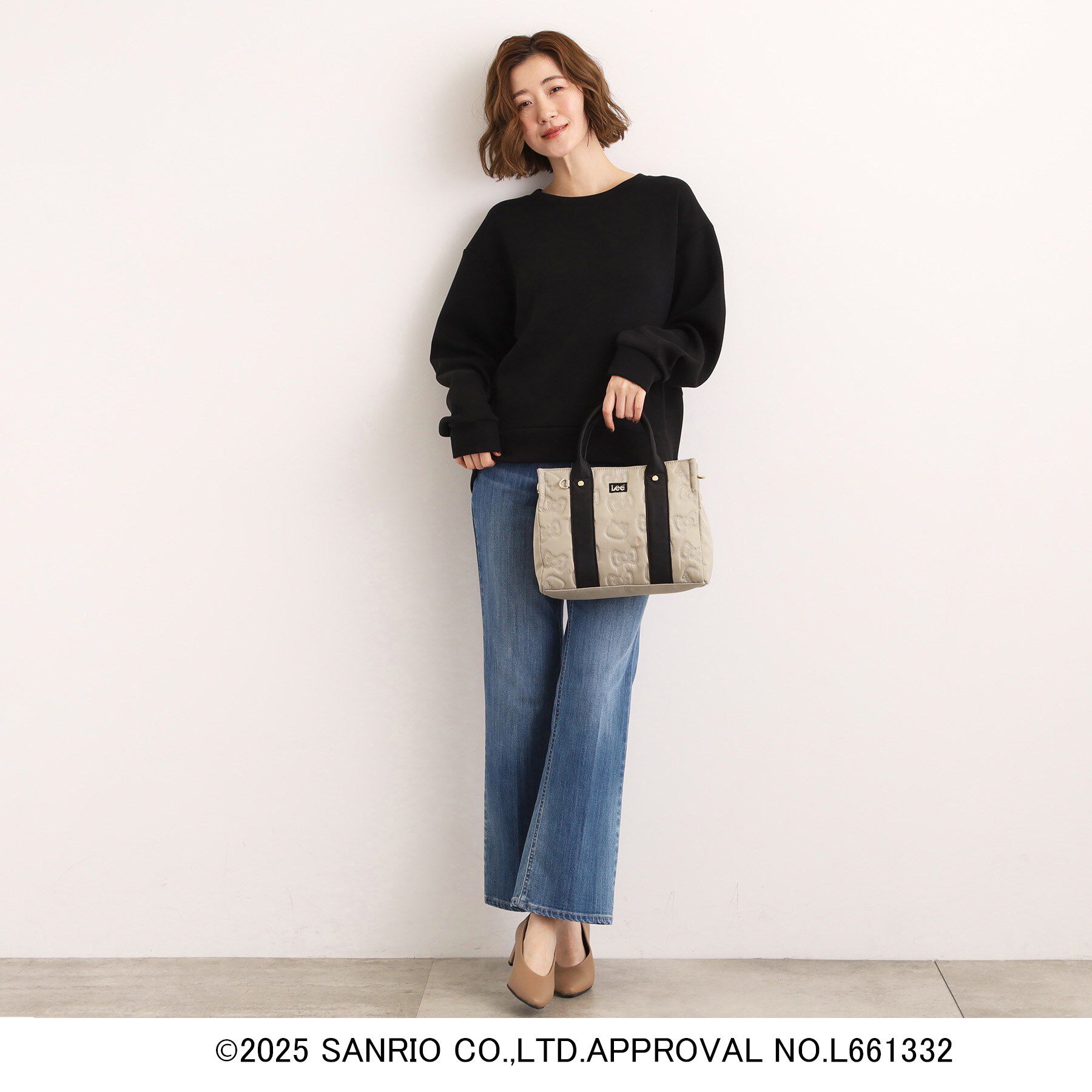 grove「【ハローキティ】Lee別注リボンキティキルトスクエアトート」|トートバッグ|