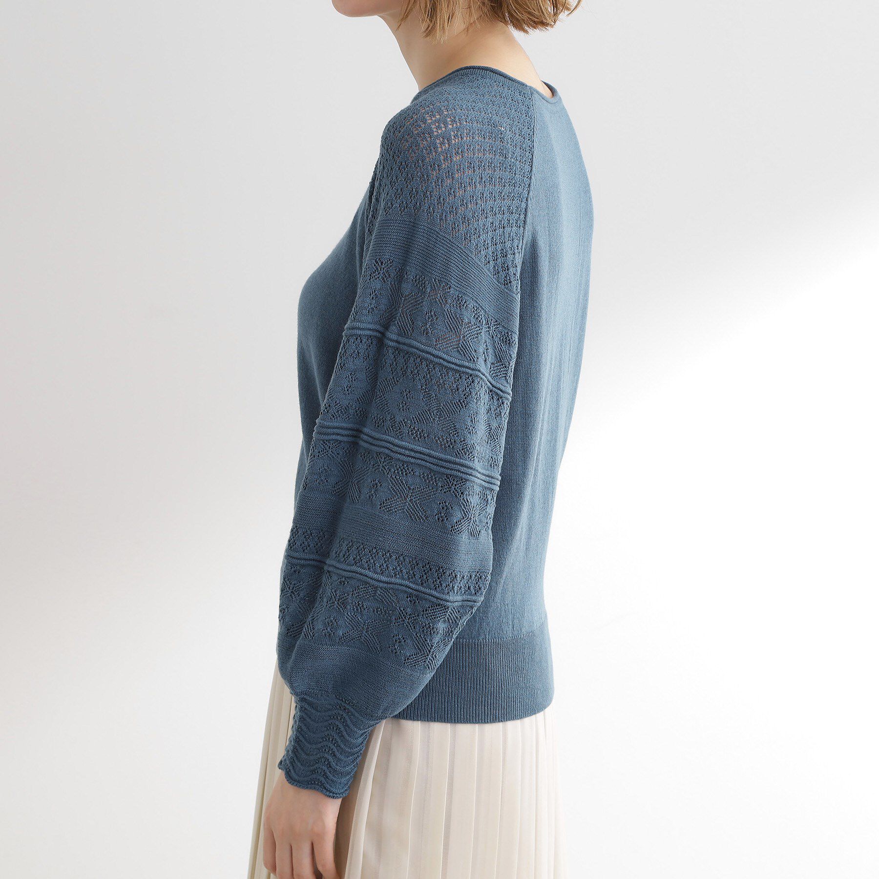 grove「【最終お値下げ！！】袖レース編みラグランスリーブニット」|ニット・セーター|