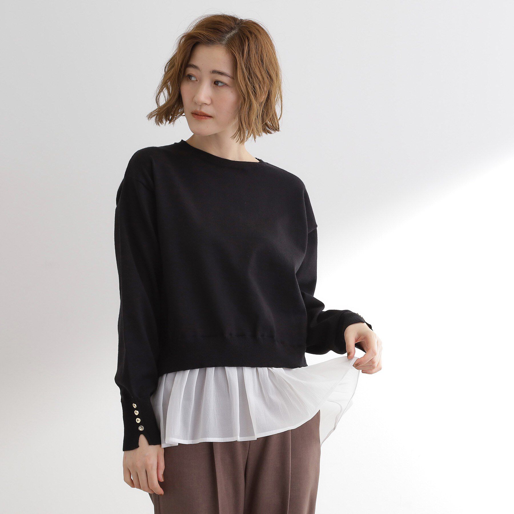 grove「裾レイヤードニットプルオーバー」|ニット・セーター|