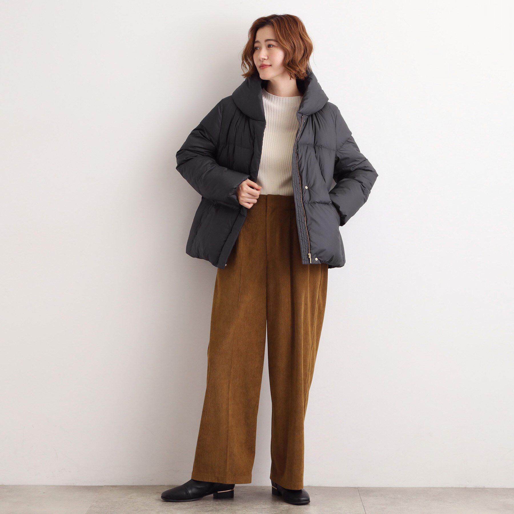 grove「【名品アウター／800FP・多機能】つつまれダウンショート」|ダウン|