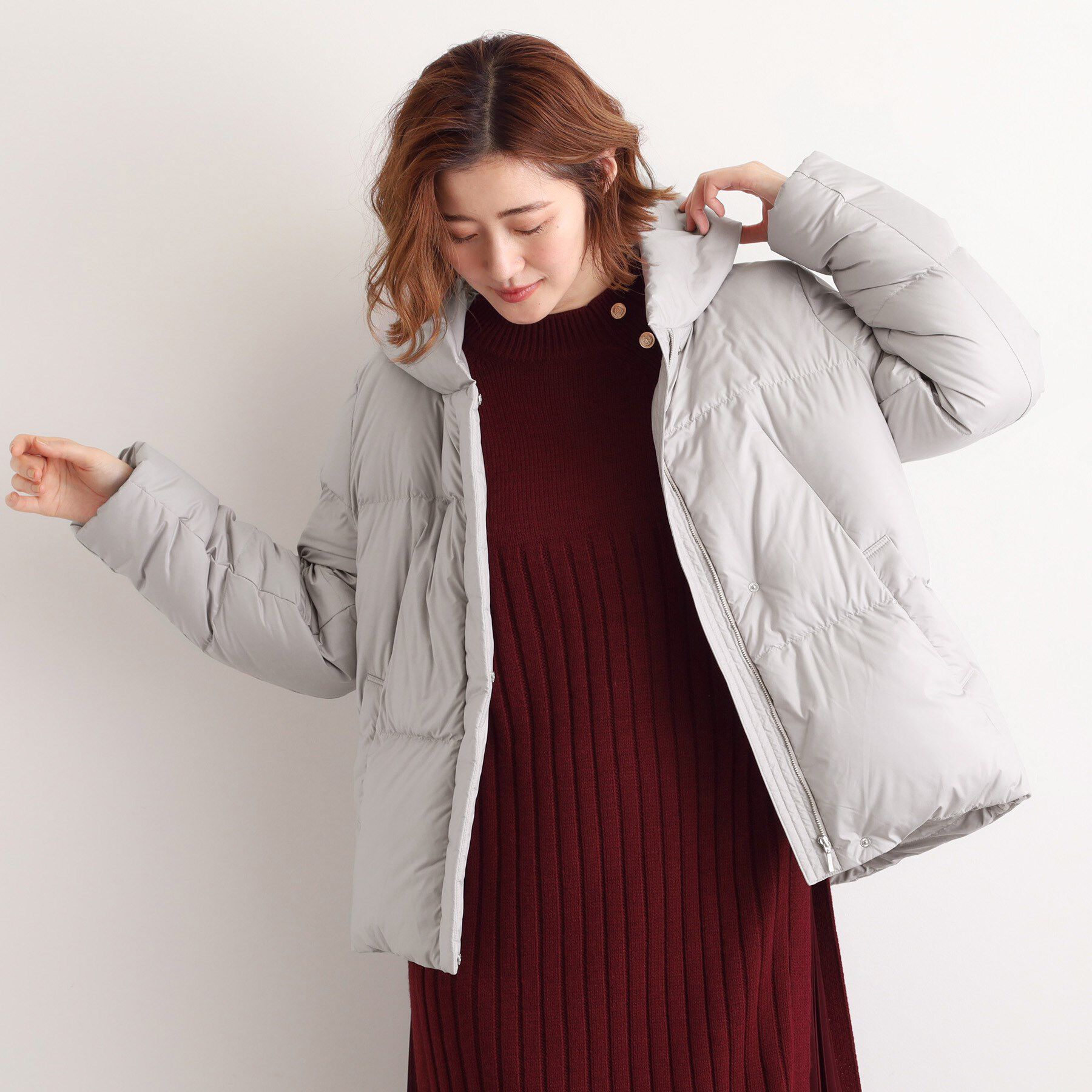 grove「【名品アウター／800FP・多機能】つつまれダウンショート」|ダウン|