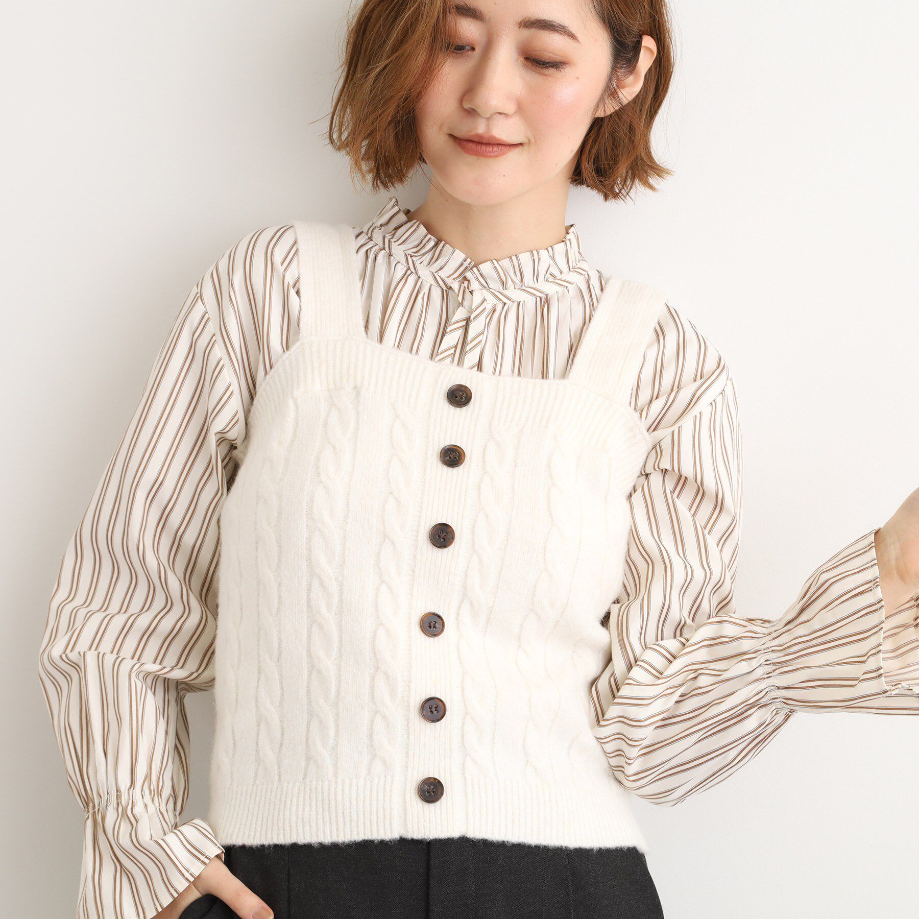 grove「【SETITEM】ケーブルニットビスチェ」|ニット・セーター|