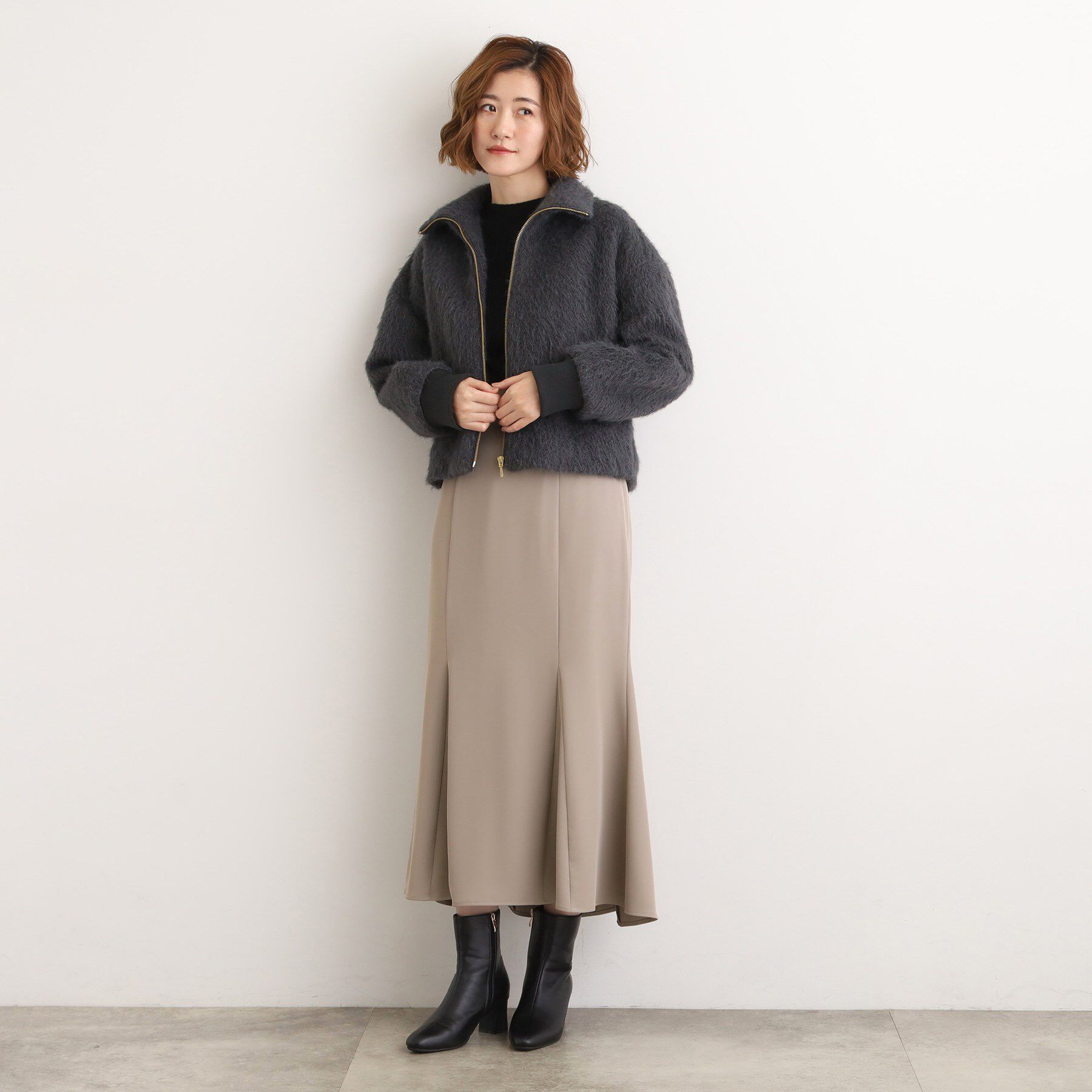 grove「ふんわりと包み込む、リュクスなフェイクファーブルゾン」|ブルゾン・スタジャン|