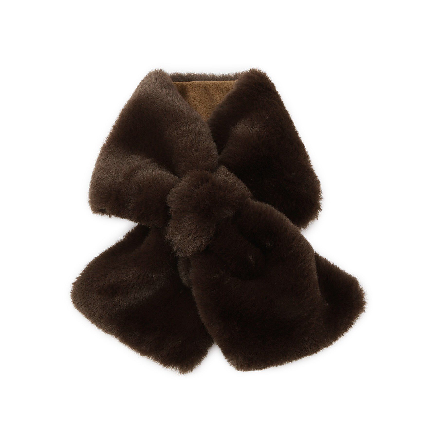 grove「【リサイクル】フェイクファーティペット」|ストール|ブラウン(043)