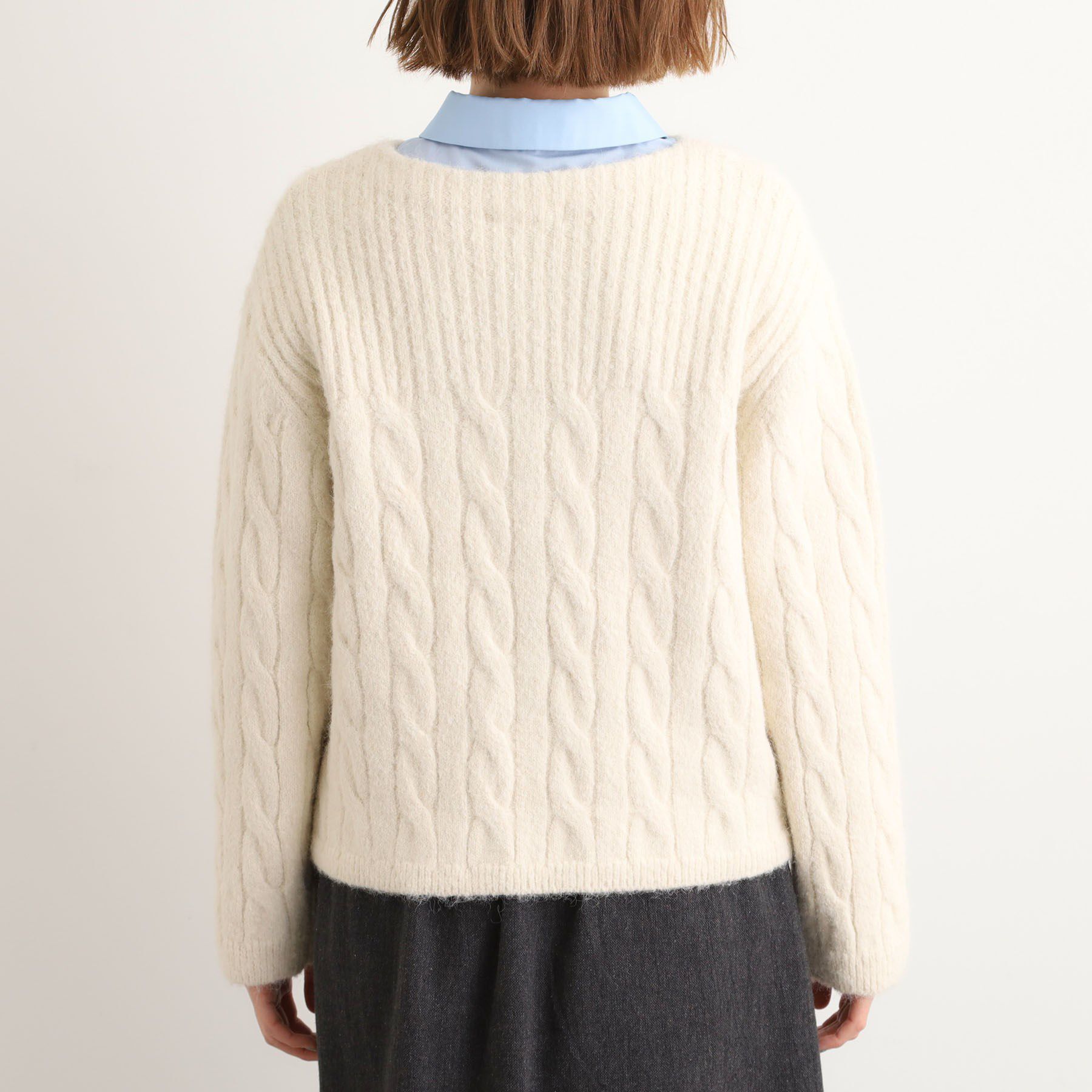 grove「ふんわり包み込む ケーブルボートネックニット」|ニット・セーター|
