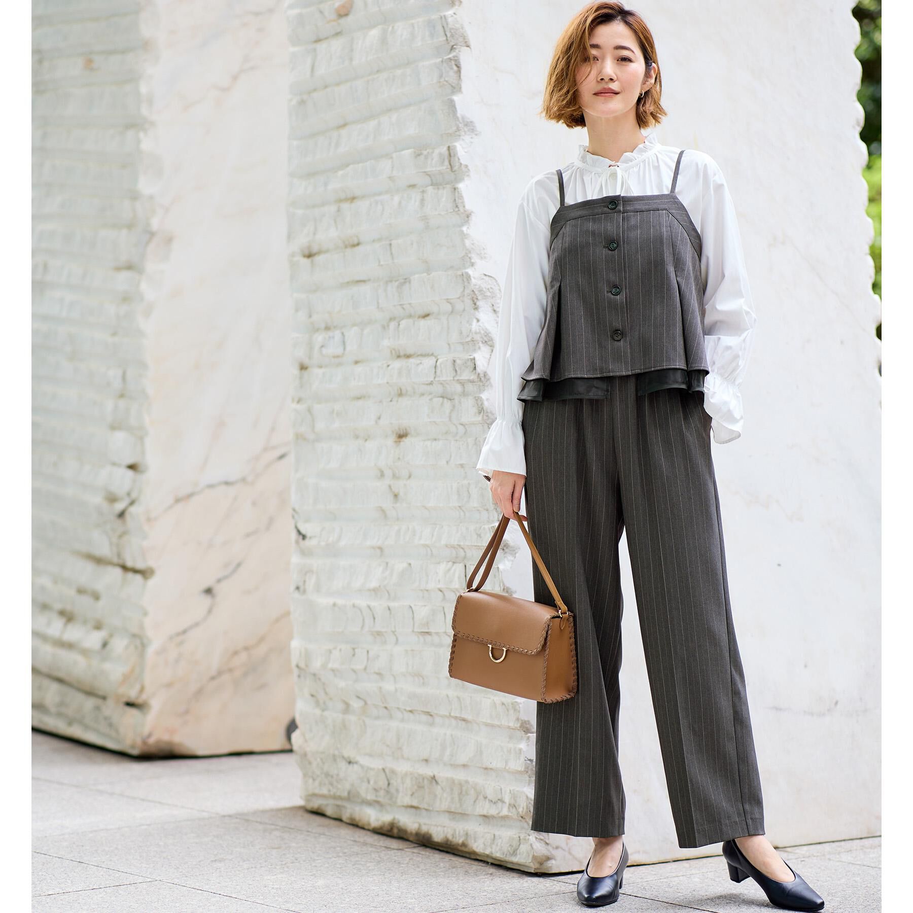 grove「【2点SET/体型カバー】透け感とレイヤードで大人の遊び心を、ビスチェSET UP」|スーツ|