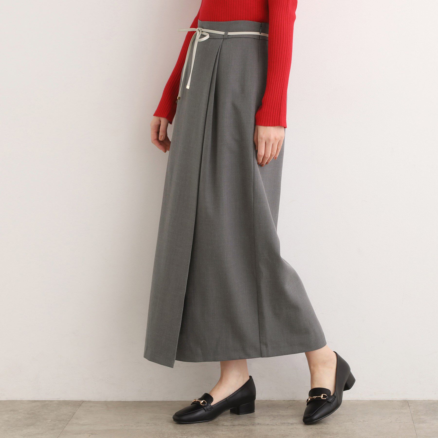 grove「合皮ベルト付きナロースカート」|スカート|