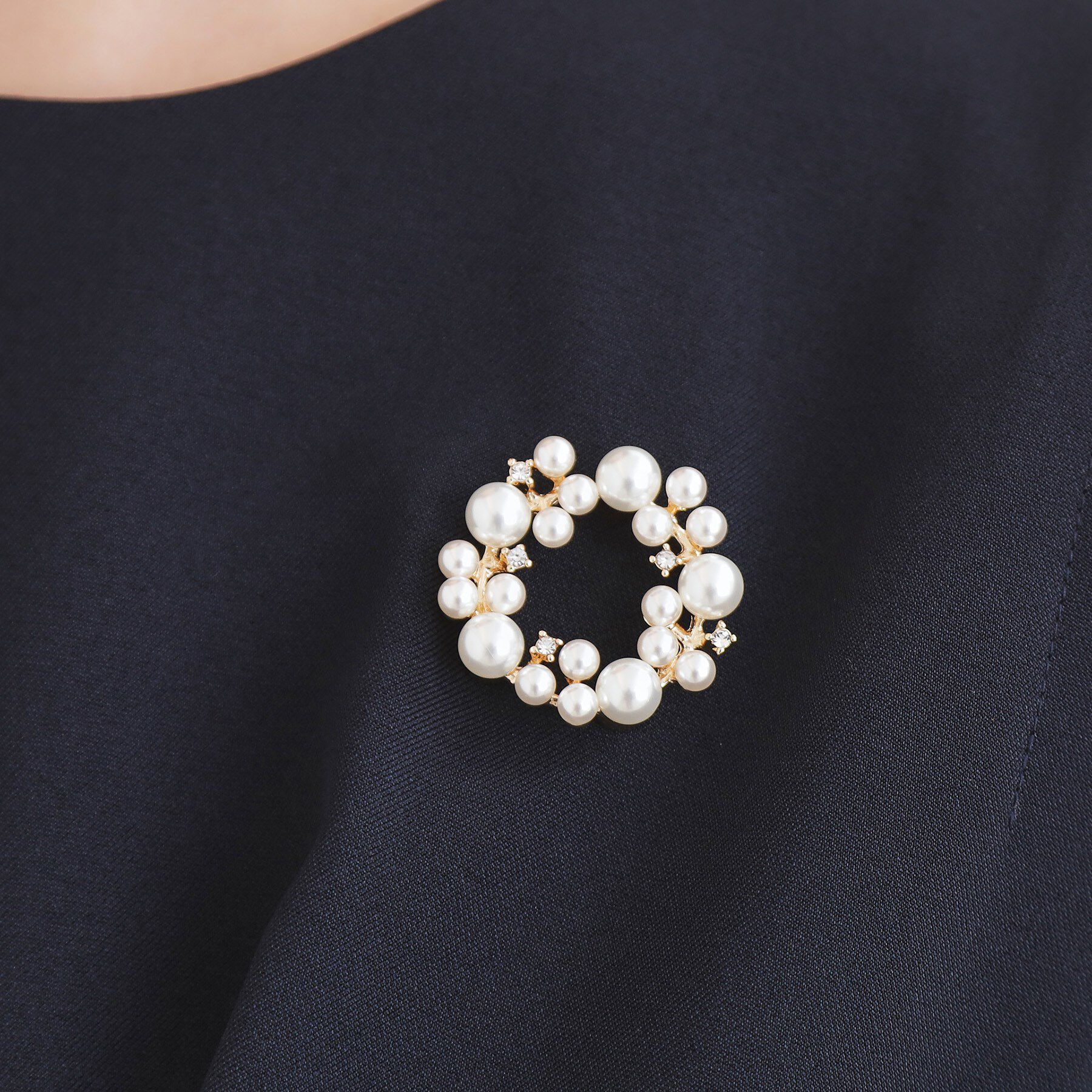 grove「マグネットラウンドブローチ」|ブローチ・コサージュ|