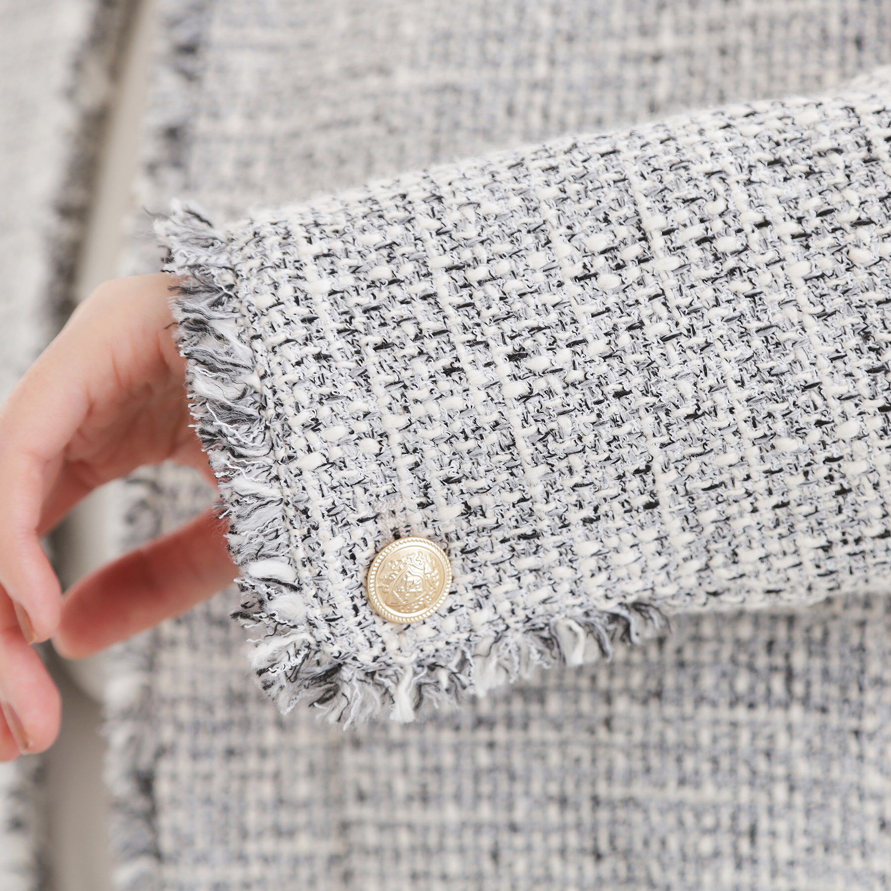 grove「【ハレの日・通勤】着回しできる上品ツイードジャケット」|ノーカラージャケット|