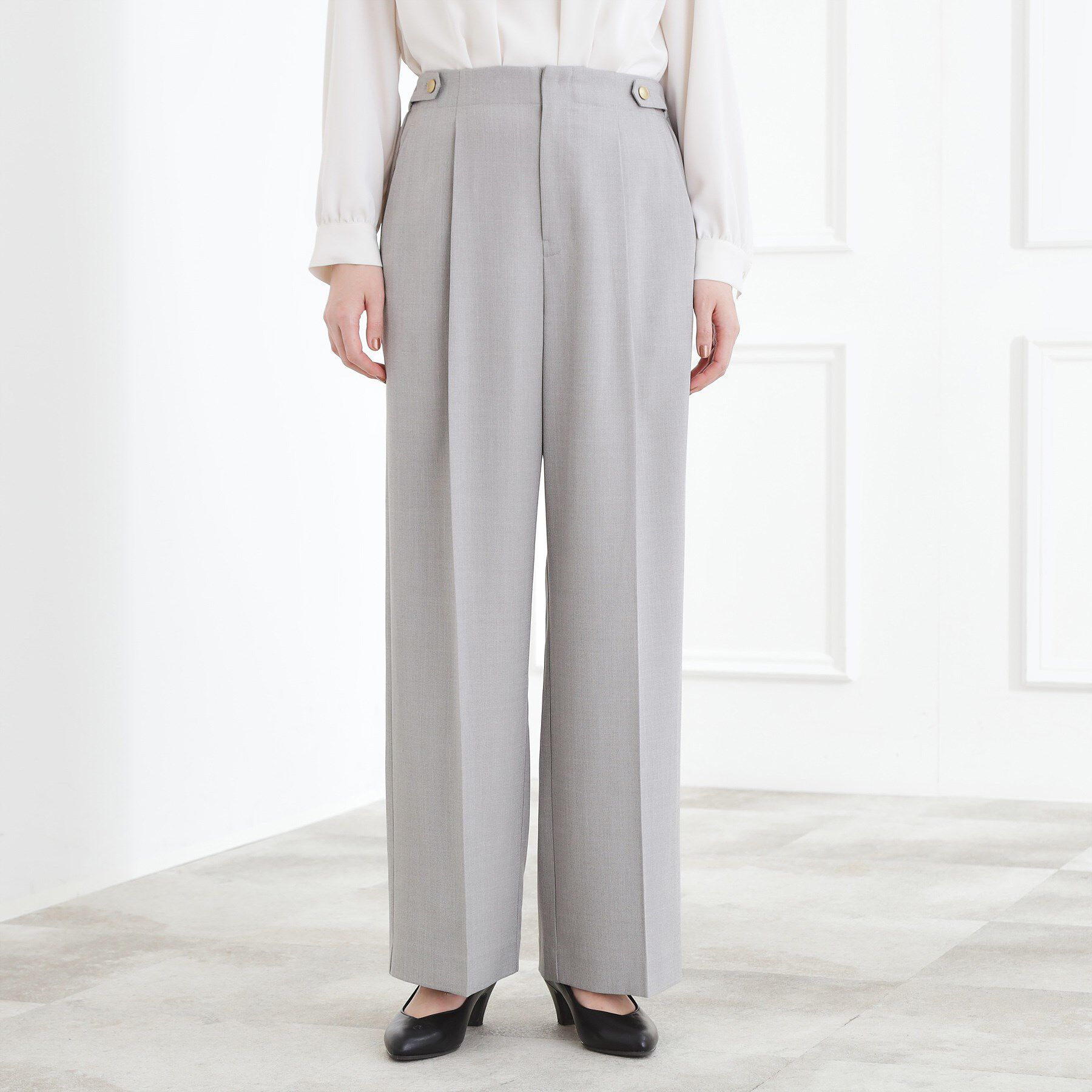 grove「【マシンウォッシュ/防シワ/S-3L】着回しできるカセット服ワイドパンツ」|その他|