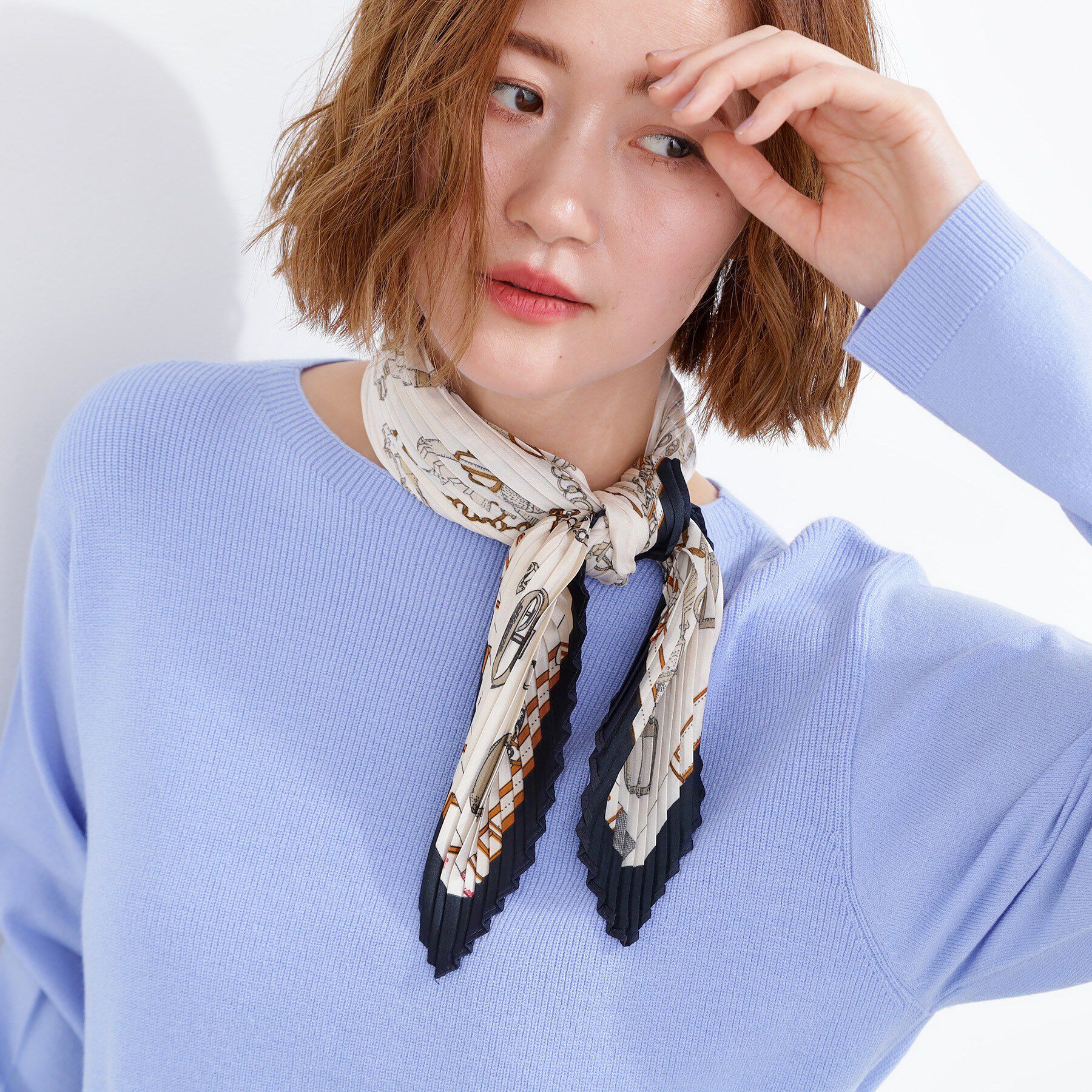 grove「柄アソートプリーツスカーフ」|バンダナ・スカーフ|