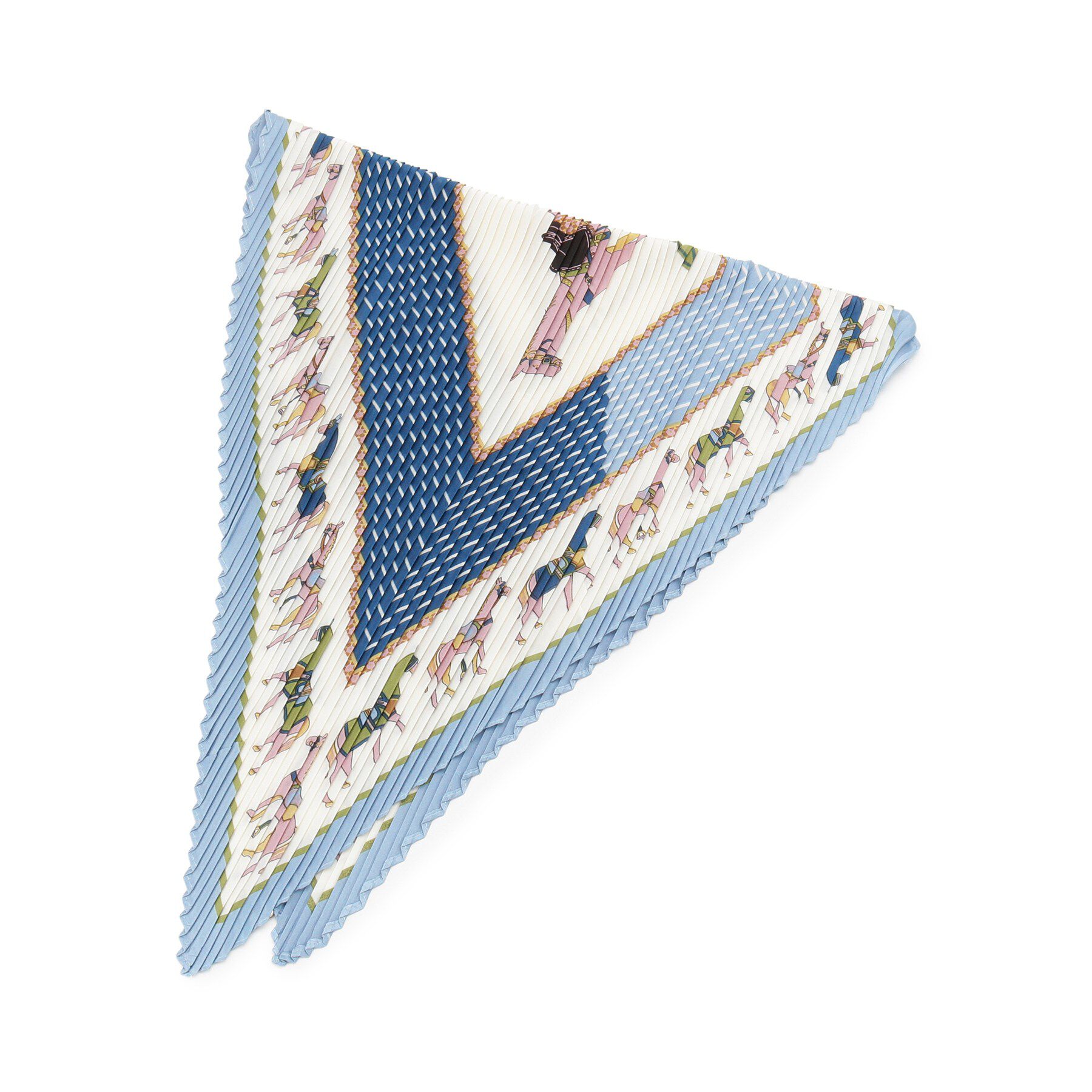 grove「柄アソートプリーツスカーフ」|バンダナ・スカーフ|ブルー(191)