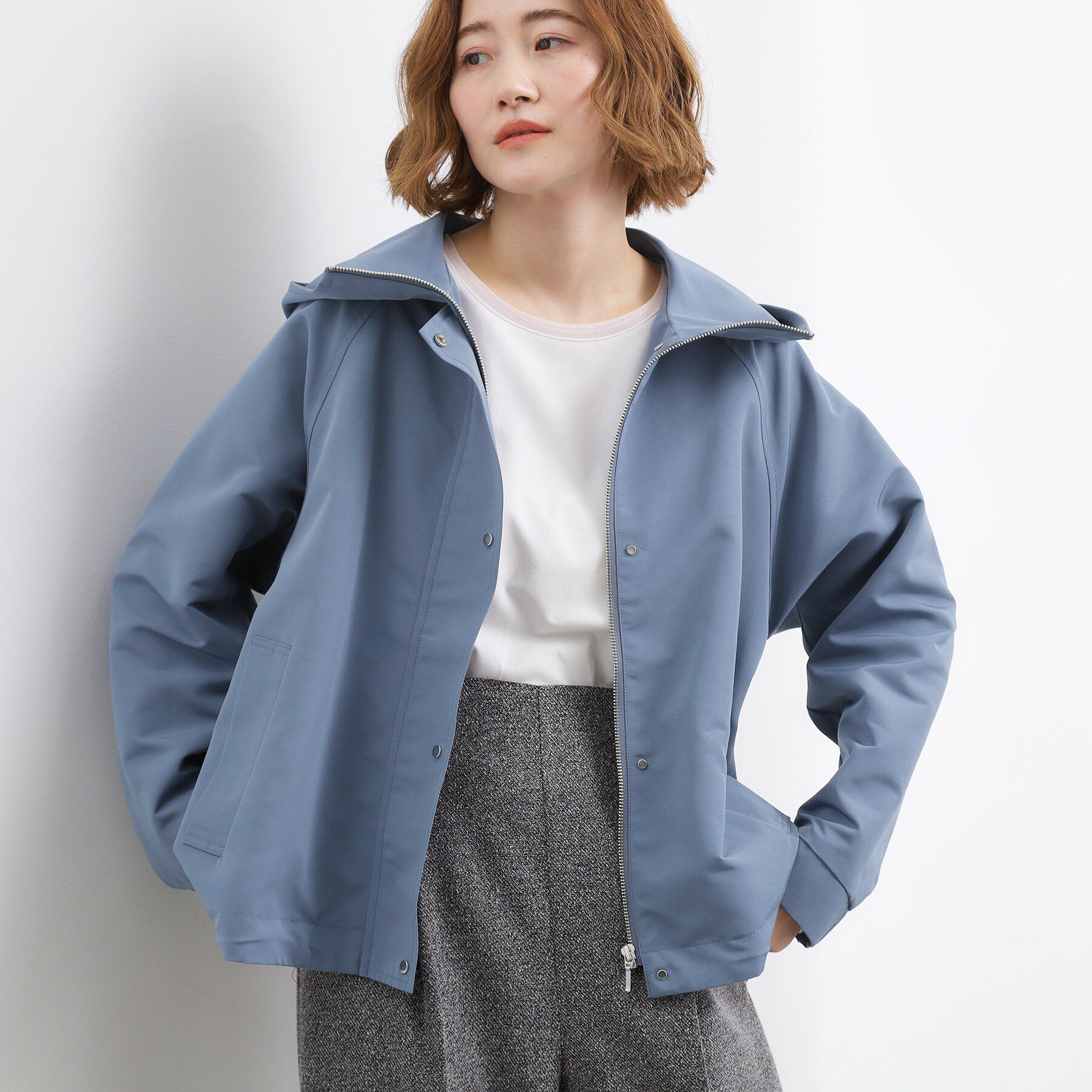 grove「【貴島明日香さん着用】【撥水】きれいめに着こなせるマウンテンパーカ」|ブルゾン・スタジャン|ブルー(093)