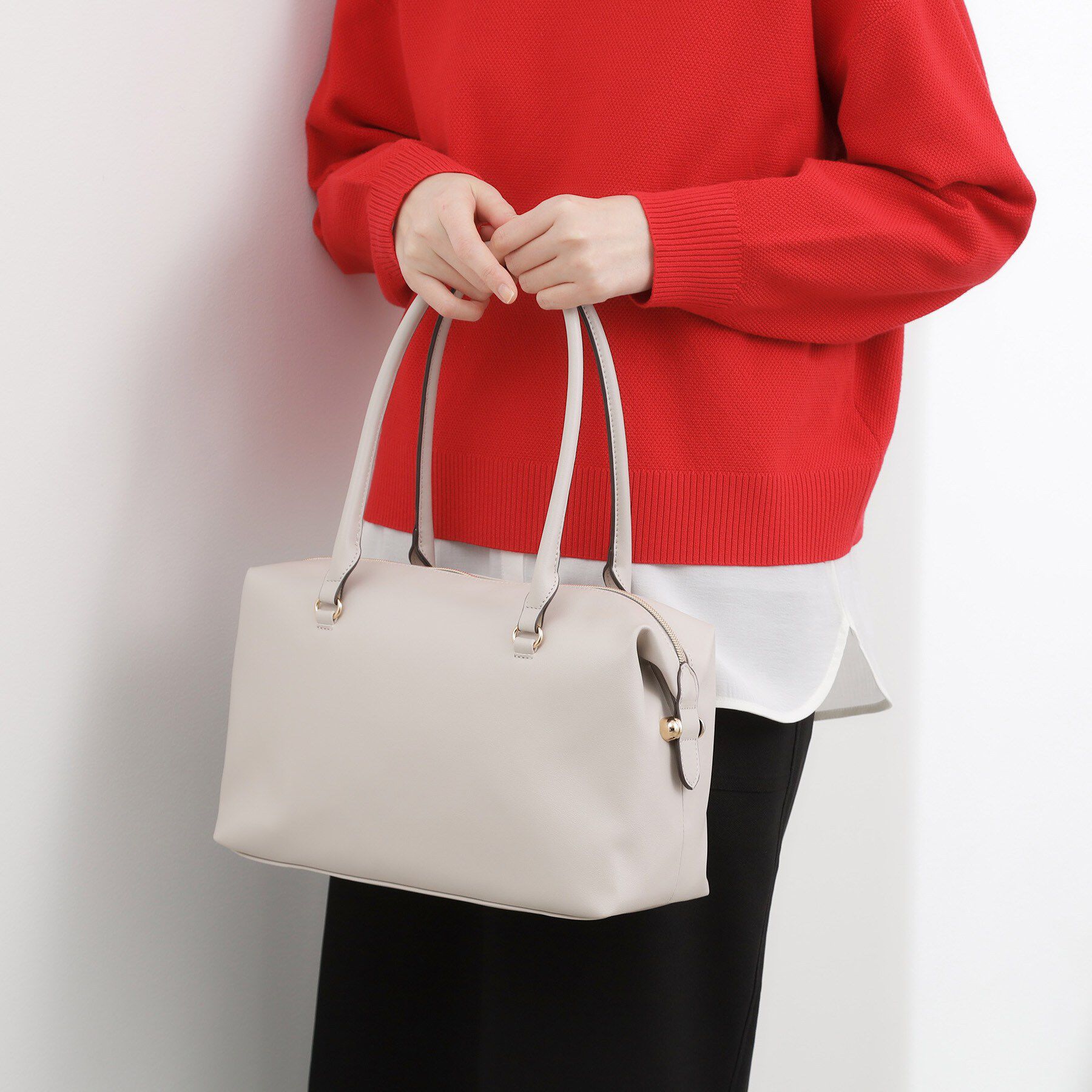 grove「ロングハンドルボストン」|ボストンバッグ|グレージュ(050)