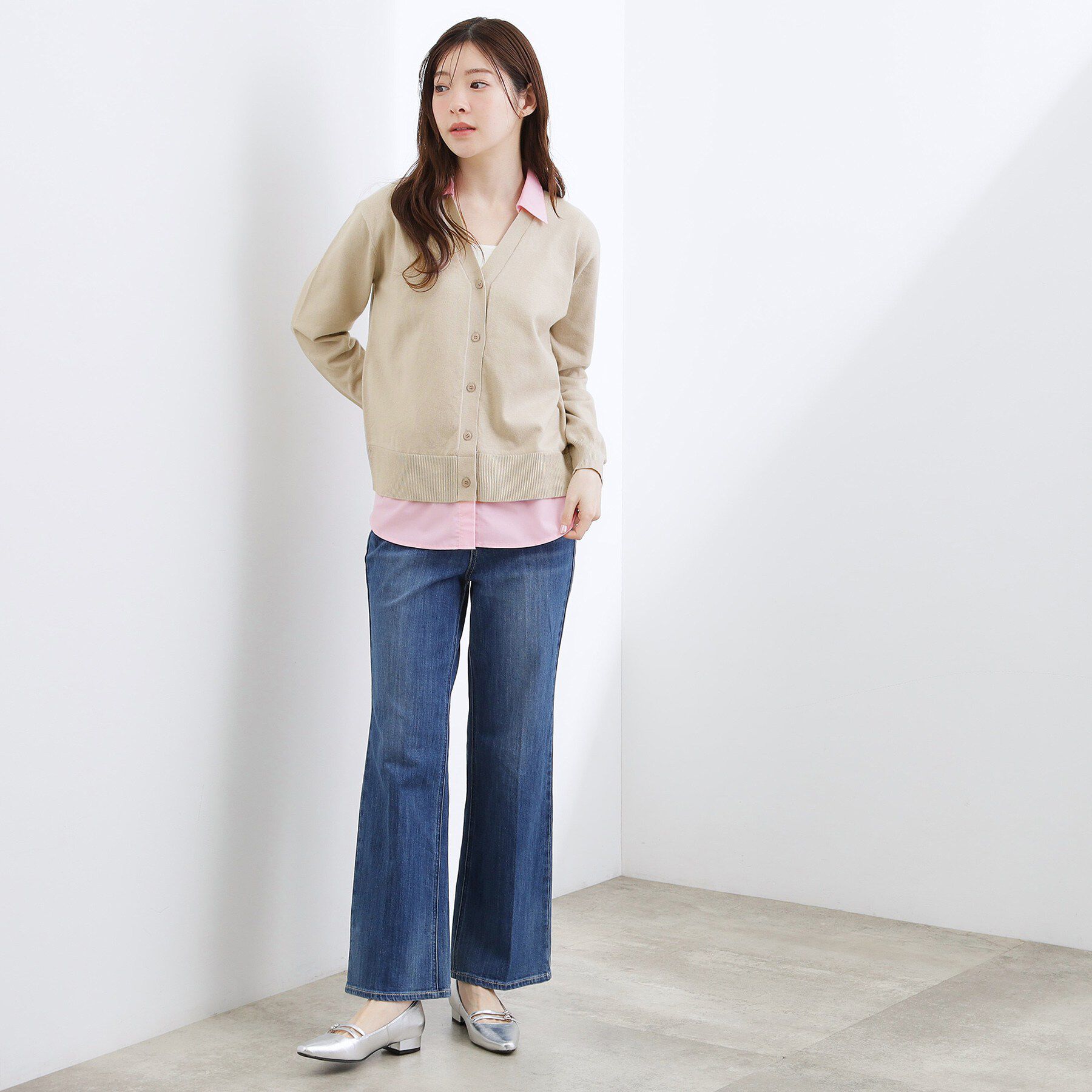 grove「シャツドッキング ニットカーディガン」|カーディガン|