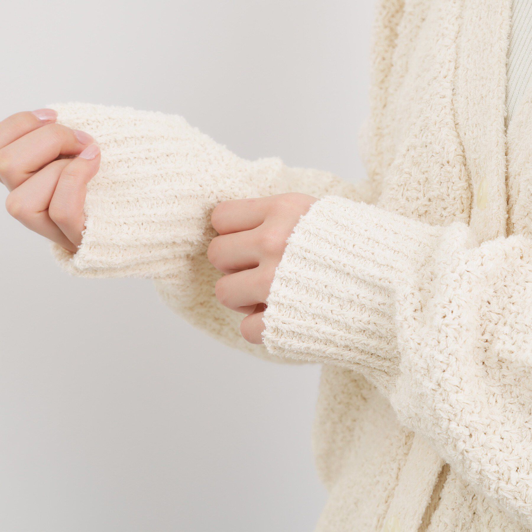 grove「コットン混バスケットVネックカーディガン」|カーディガン|