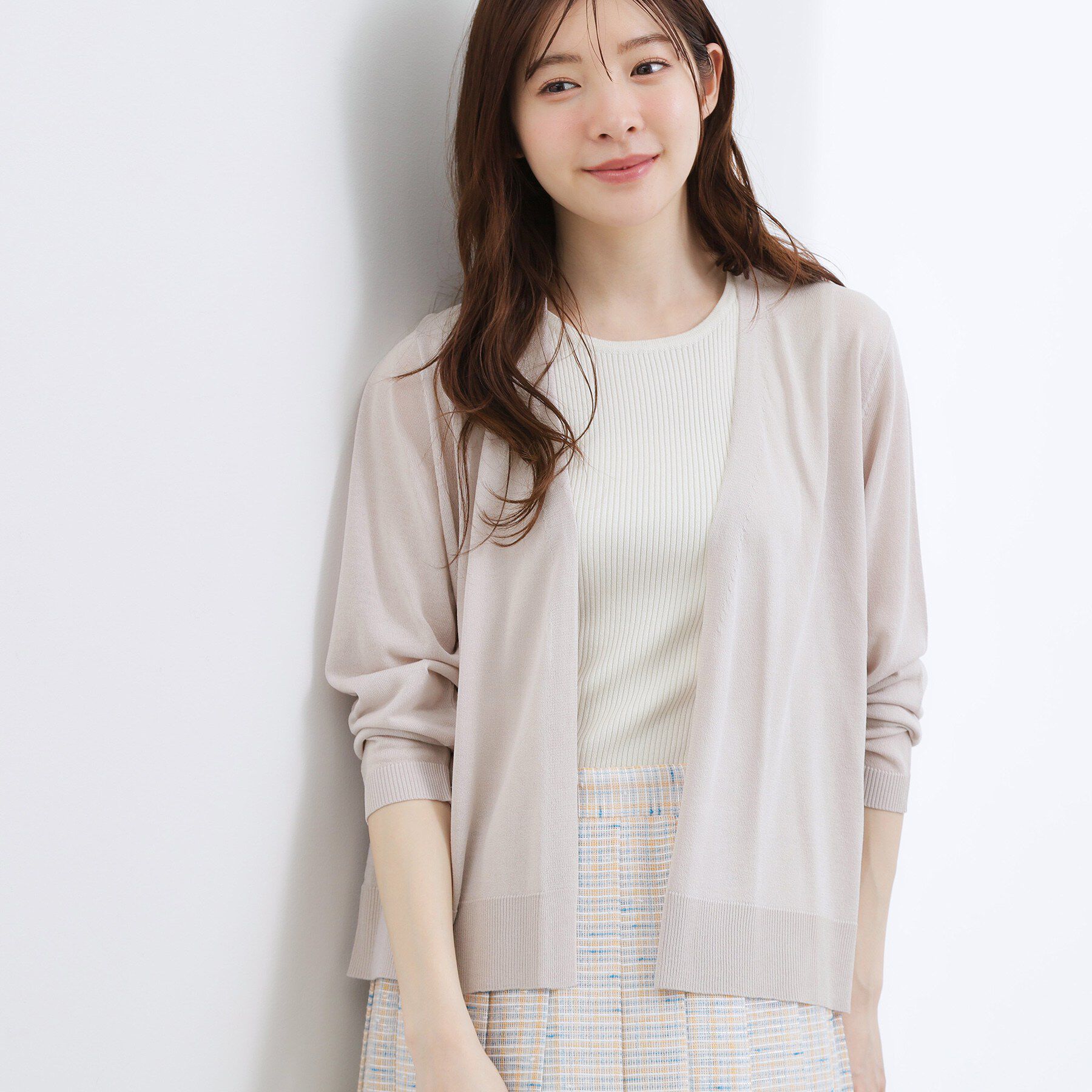 grove「【接触冷感／UVカットetc】ベーシックショートカーディガン」|カーディガン|グレージュ(050)