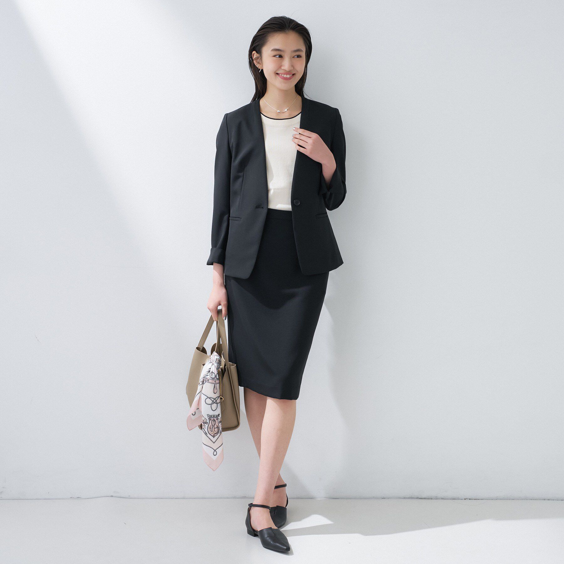 INDIVI「【定番スーツ／UVケア／イージーケア／洗える】ウール調ストレートスカート」|スーツ|