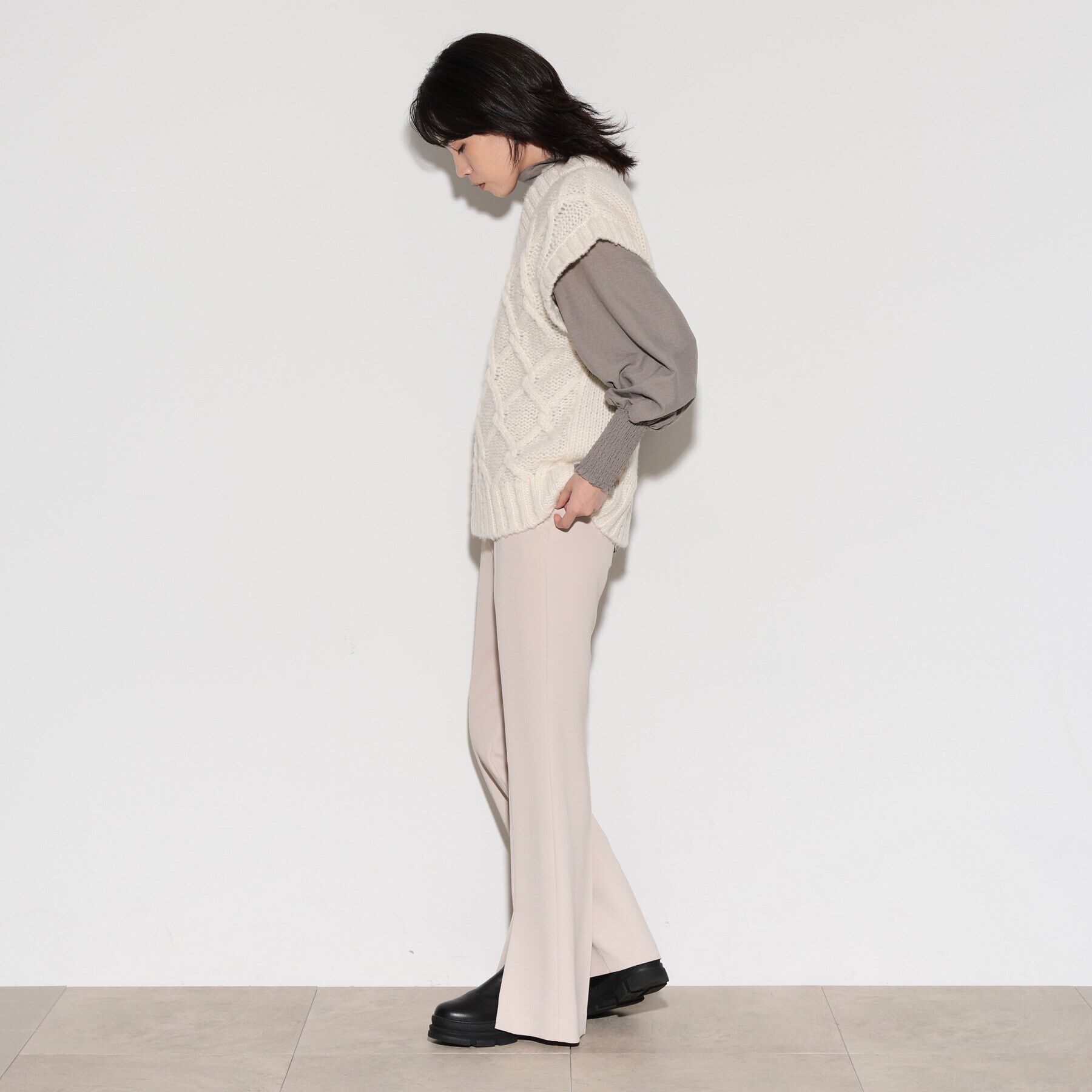 GALLEST「ケーブルニットベスト」|ベスト・ジレ|