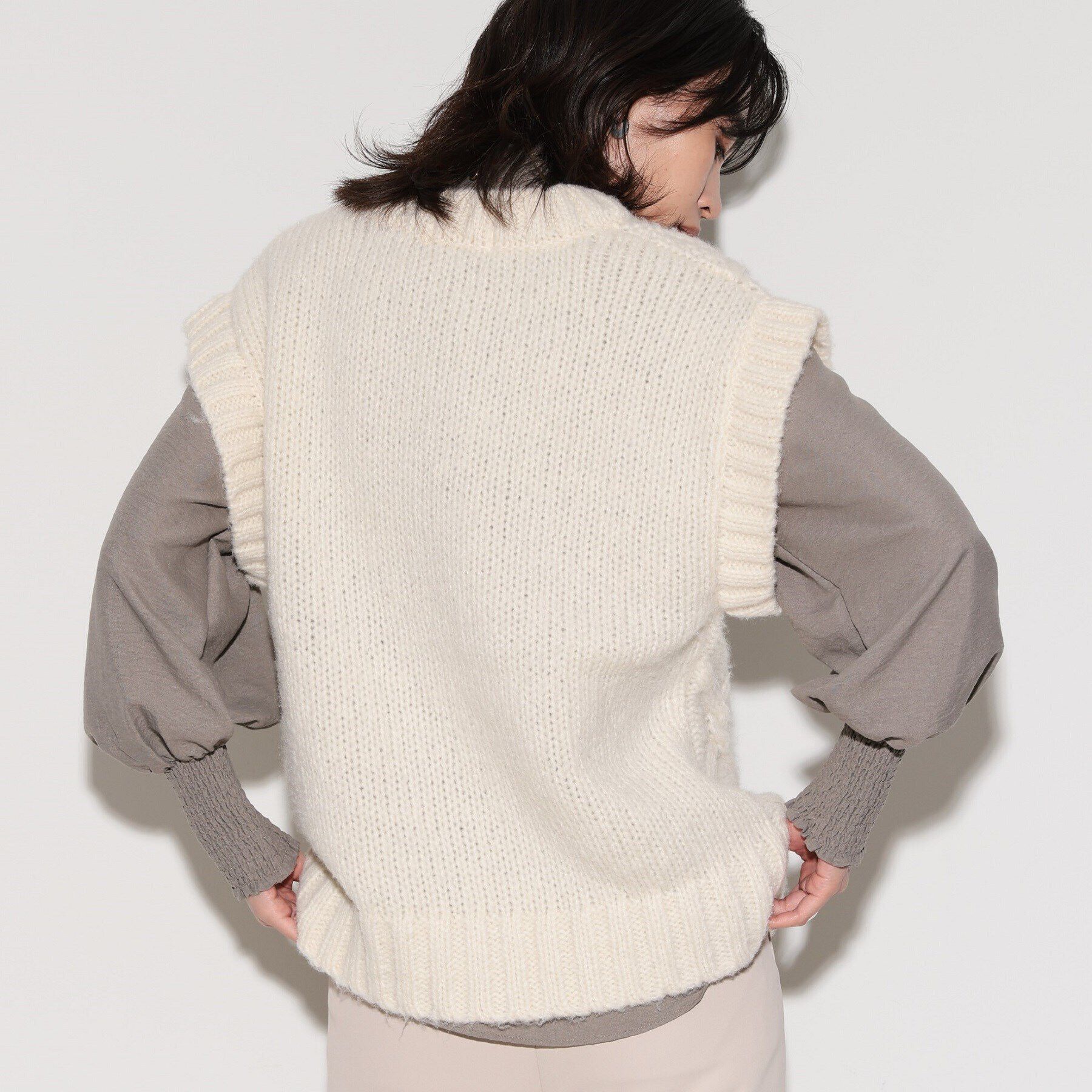 GALLEST「ケーブルニットベスト」|ベスト・ジレ|