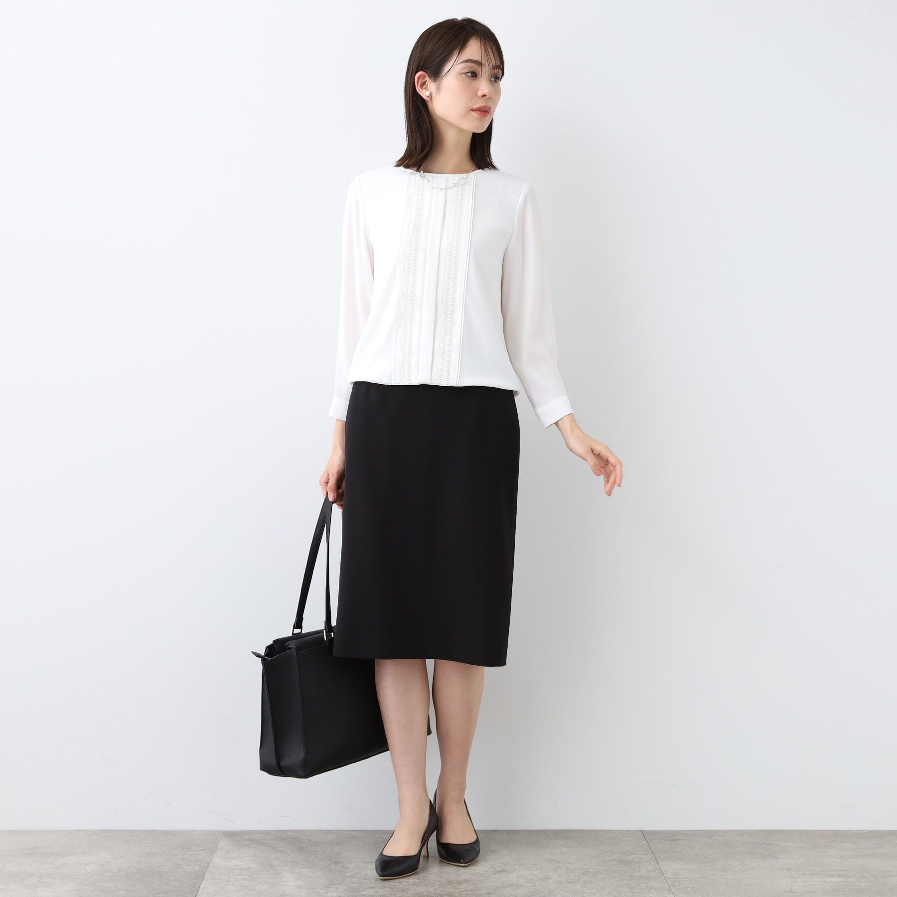 INDIVI「【洗える／UVケア／スーツ】ストレッチストレートラインスカート」|スーツ|