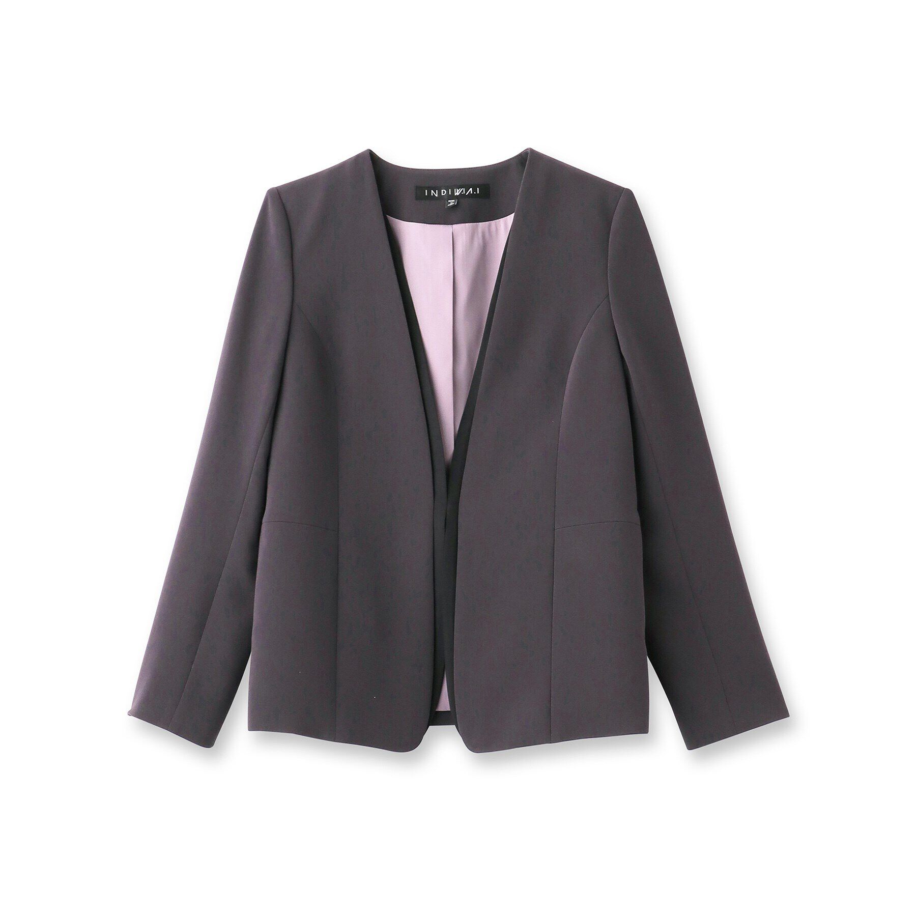 INDIVI「【日本製／トリアセテート混】スタイルアップ ノーカラージャケット」|スーツ|