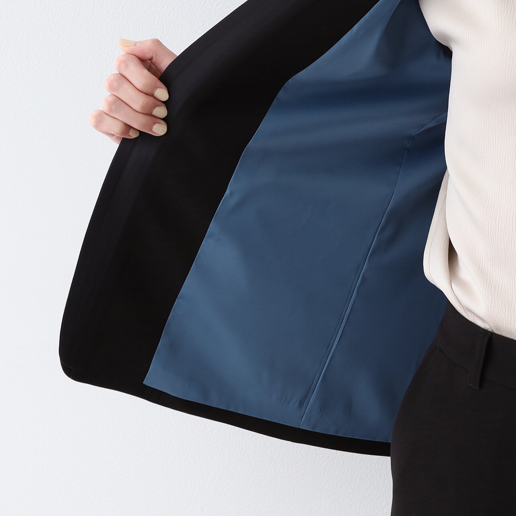 INDIVI「【日本製／トリアセテート混】スタイルアップ ノーカラージャケット」|スーツ|