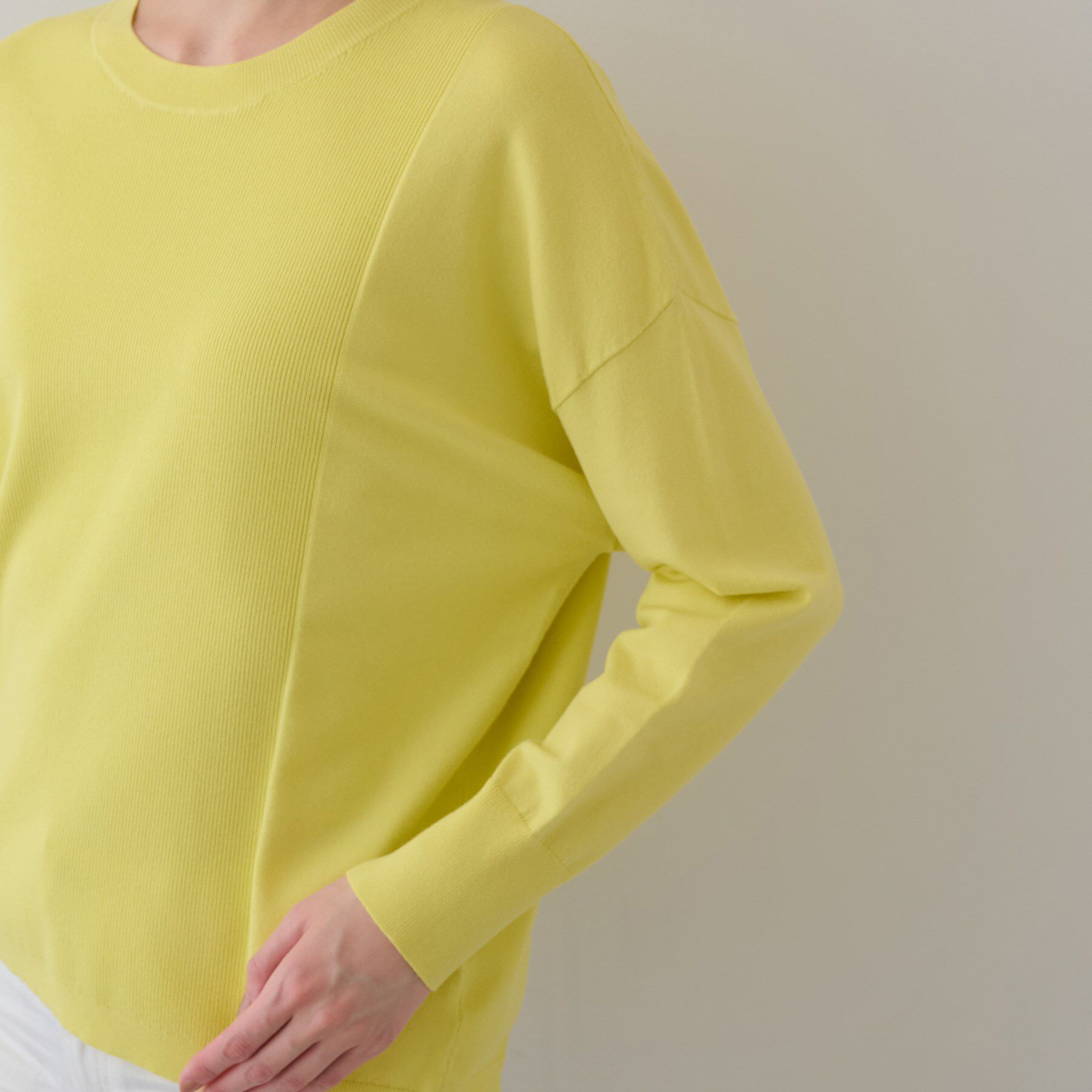 INDIVI「【洗える】アシメデザイン ドルマンスリーブニット」|ニット・セーター|