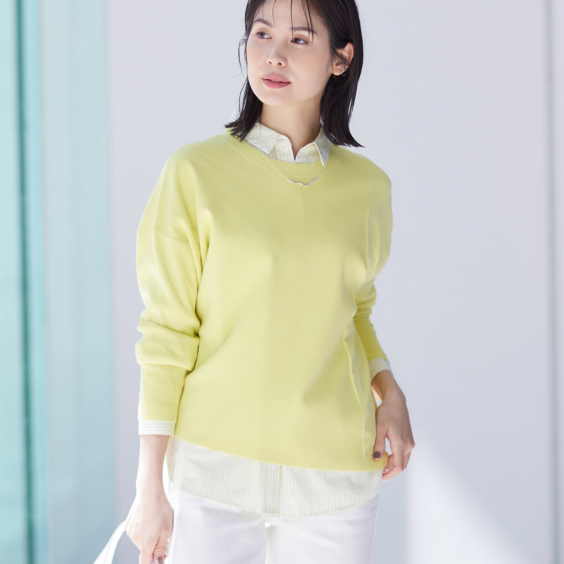 INDIVI「【洗える】アシメデザイン ドルマンスリーブニット」|ニット・セーター|