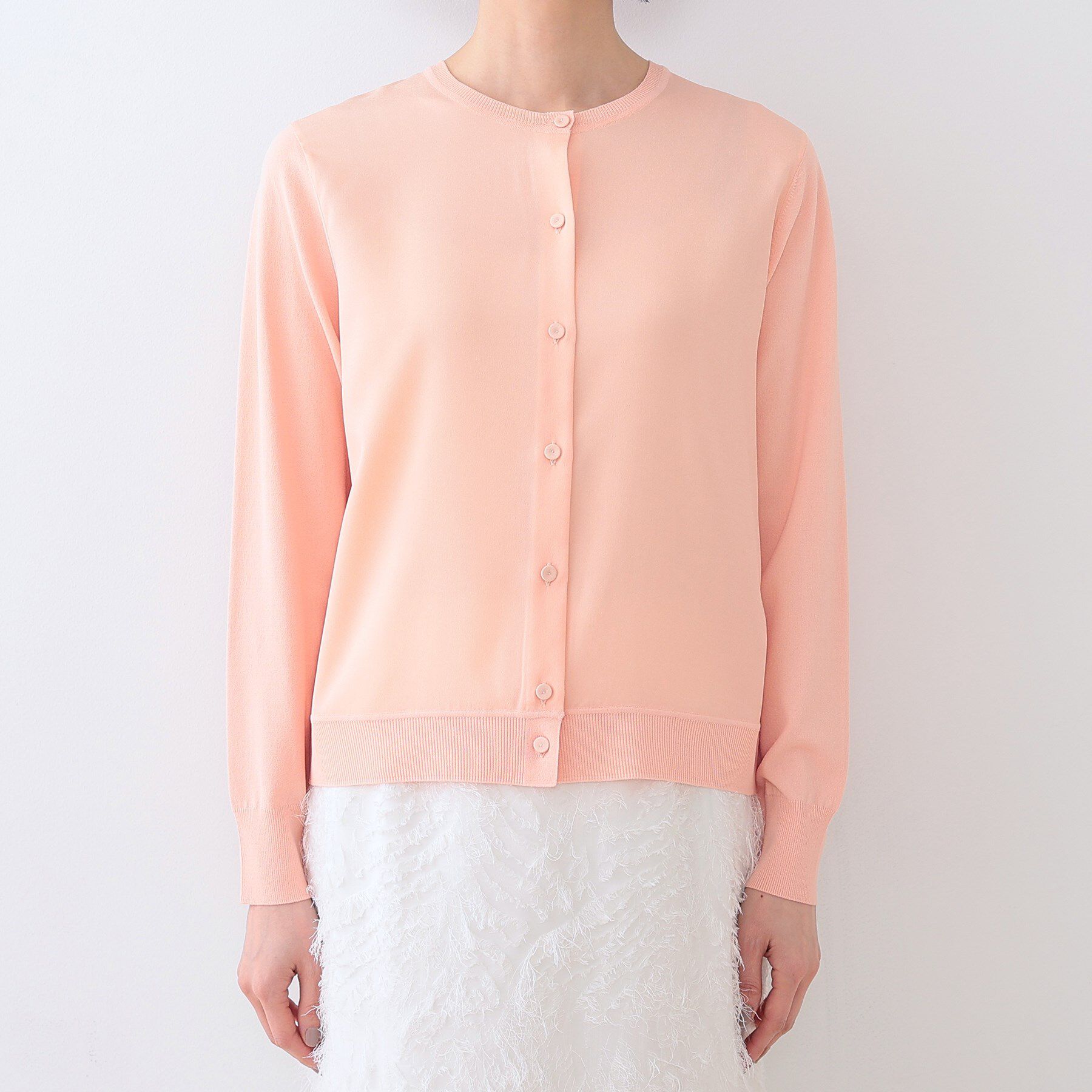 INDIVI「【洗える】ブラウスコンビ ニットカーディガン」|カーディガン|