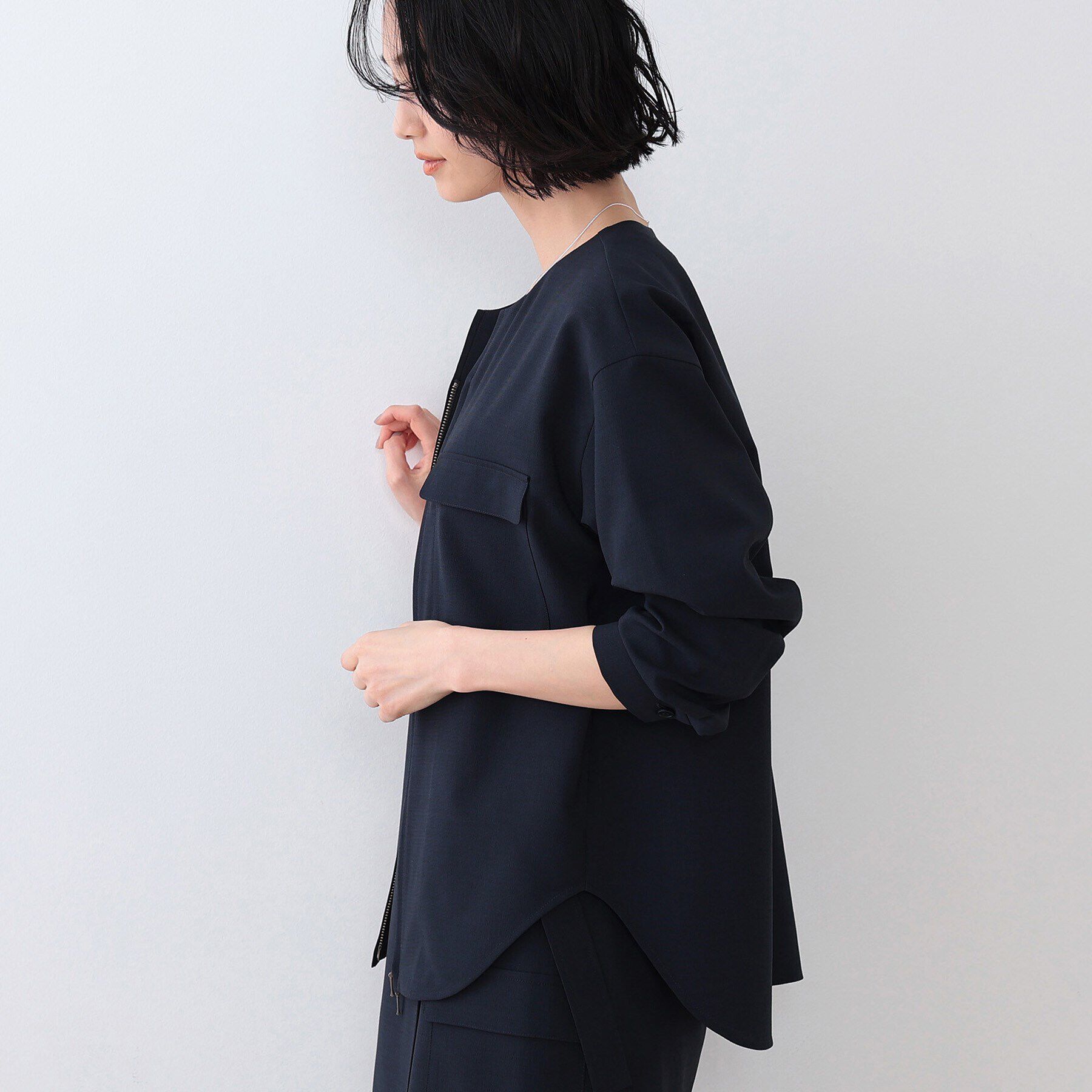 INDIVI「【洗える／SETUP可能】ダブルポケット シャツブルゾン」|シャツ・ブラウス|