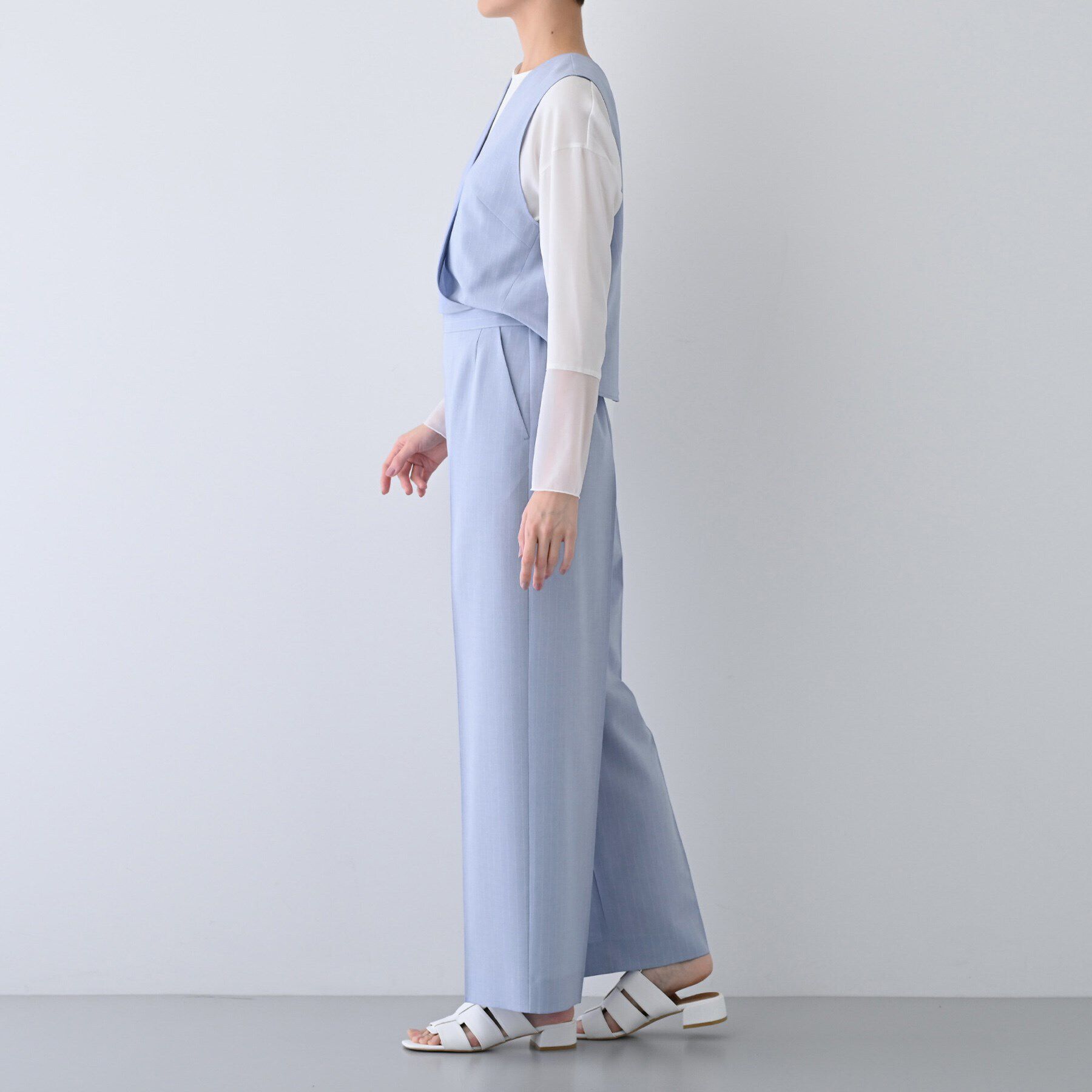 INDIVI「【洗える／2WAY】リネンライクサロペット」|オールインワン|