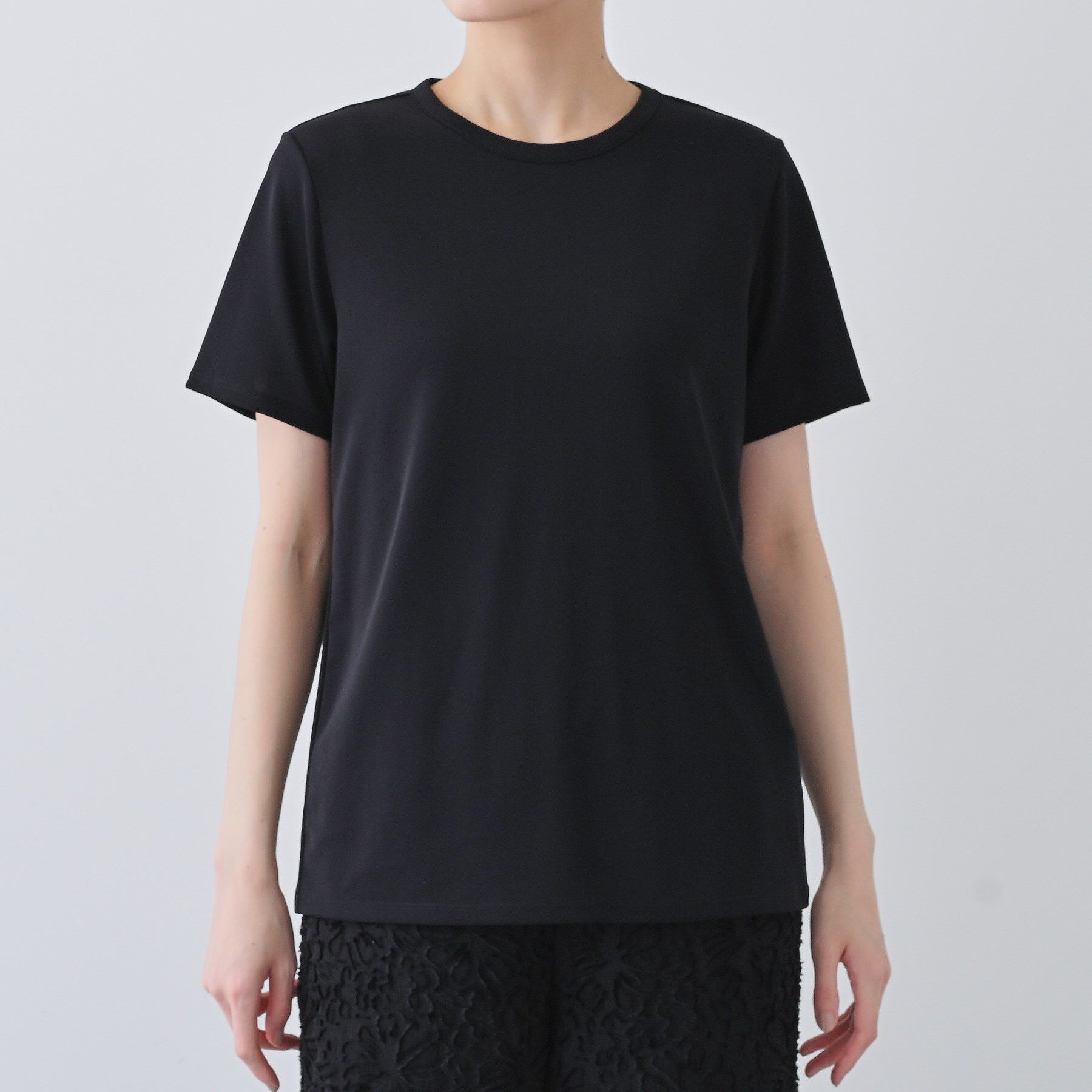 INDIVI「【日本製／トリアセテート】きれいめTシャツ」|Tシャツ・カットソー|