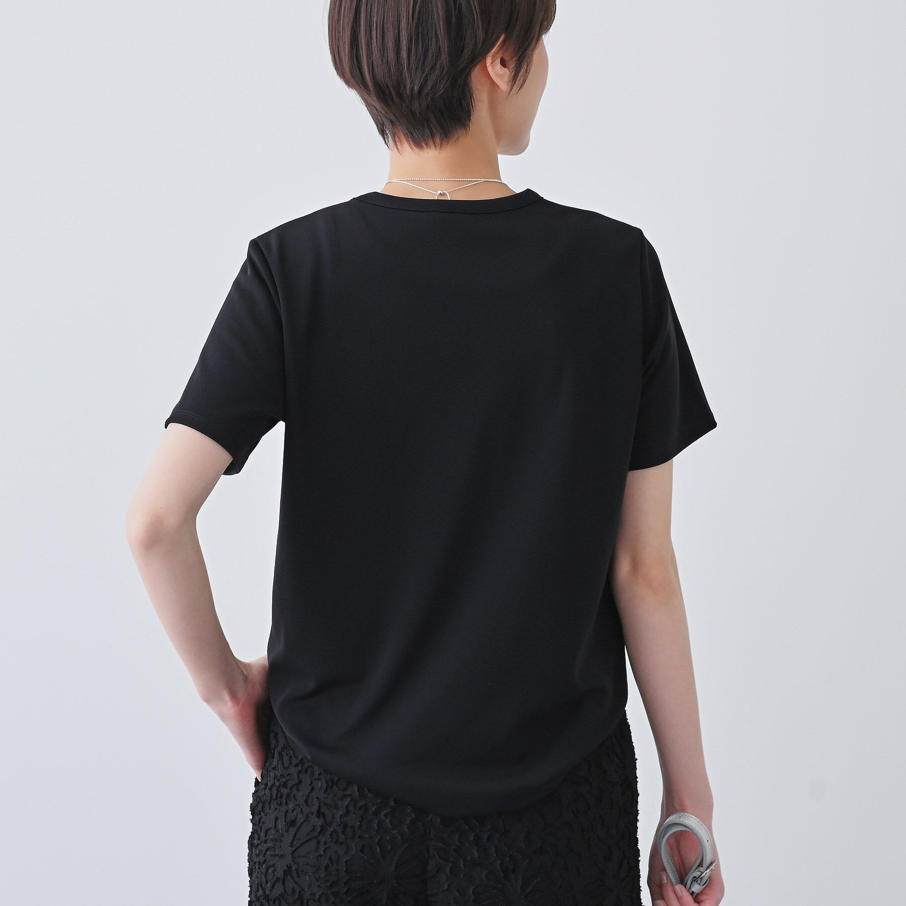 INDIVI「【日本製／トリアセテート】きれいめTシャツ」|Tシャツ・カットソー|