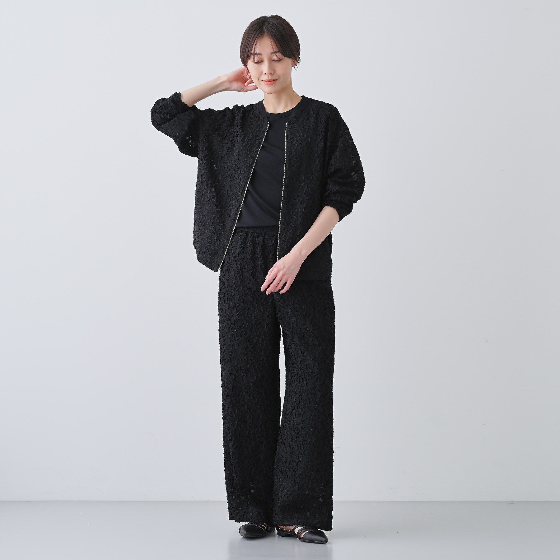 INDIVI「【日本製／SETUP可能】ワイドイージーパンツ」|その他|