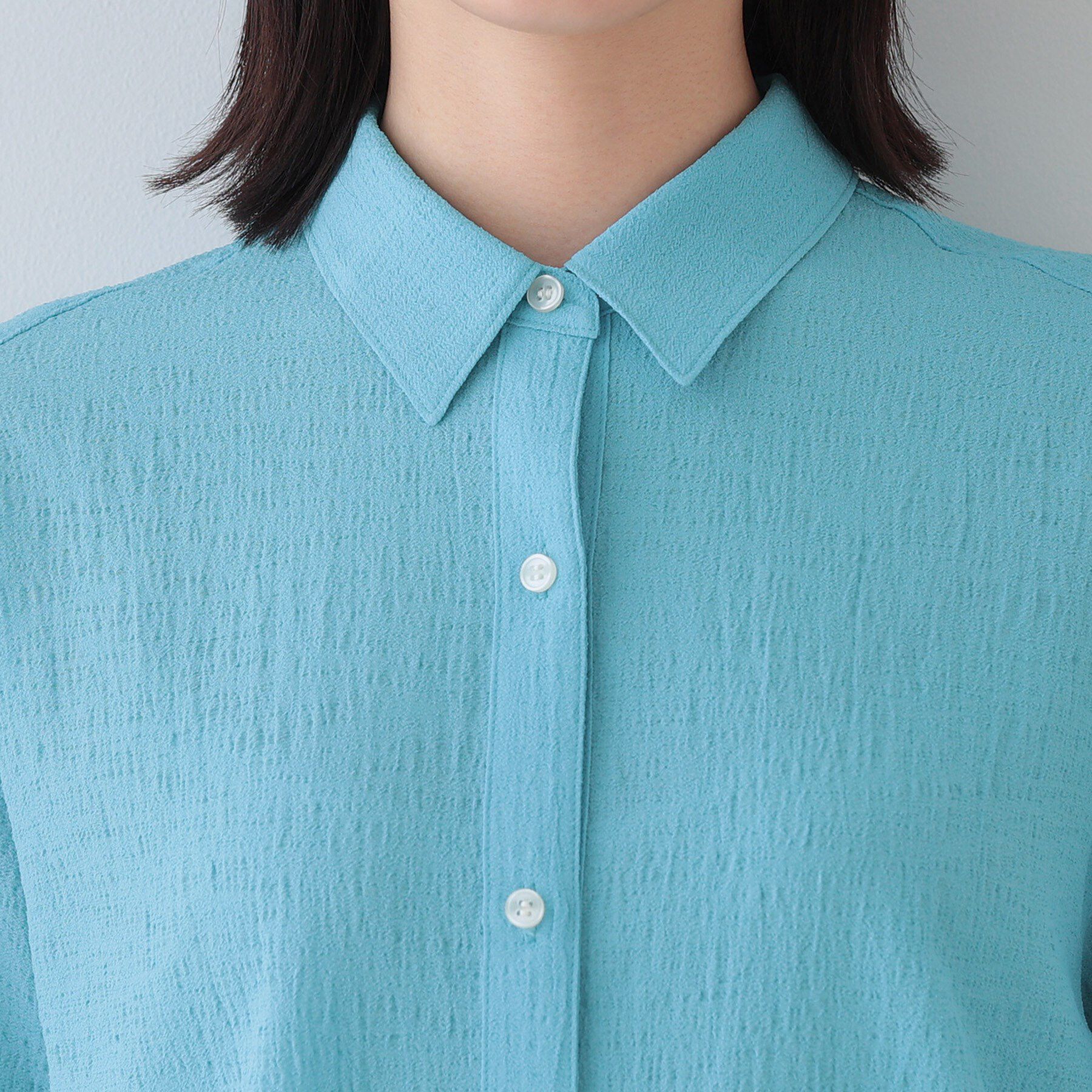 INDIVI「【洗える／凹凸素材】ハンカチーフヘム エアリーブラウス」|シャツ・ブラウス|