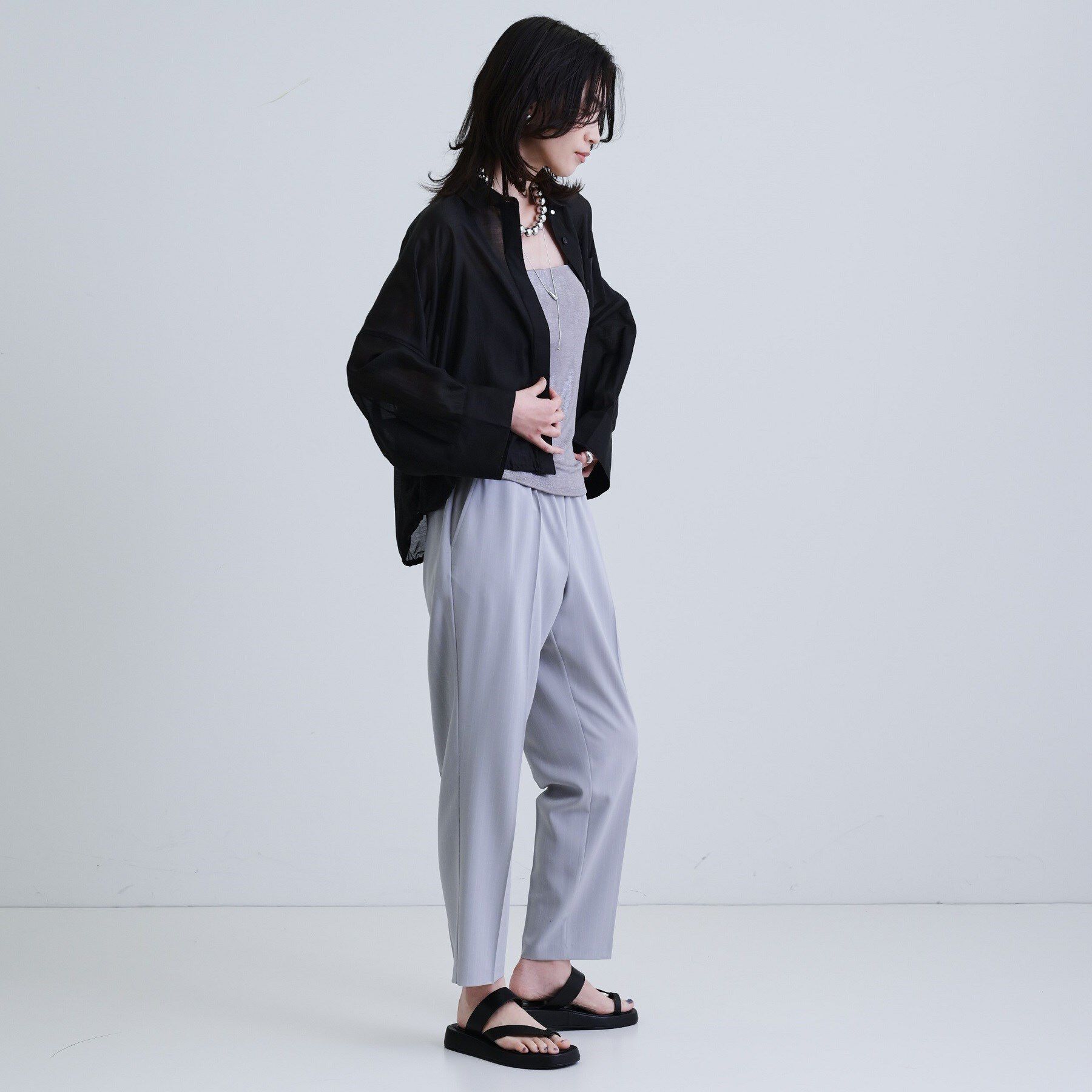 GALLEST「【再入荷】シアーローンステンカラーシャツ/シアーシャツ/シアートップス」|シャツ・ブラウス|