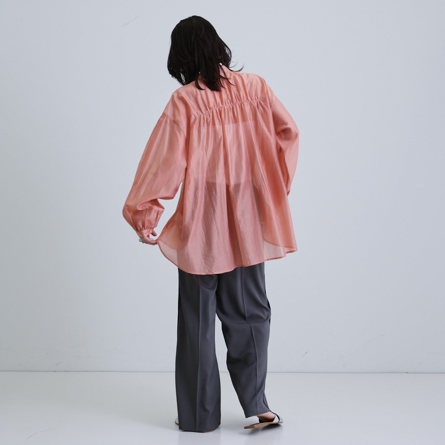 GALLEST「シアーローンミドル丈シャツ/シアーシャツ/シアートップス【洗える】」|シャツ・ブラウス|