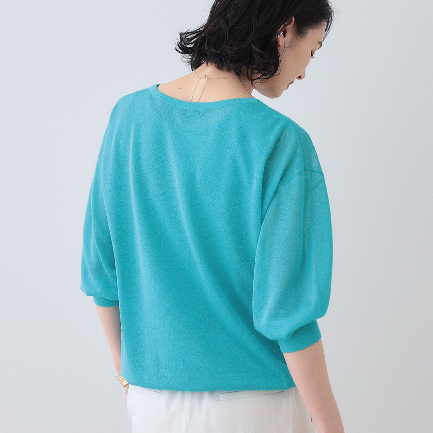 INDIVI「【洗える／シアーラメ】レイヤード風ニット」|ニット・セーター|