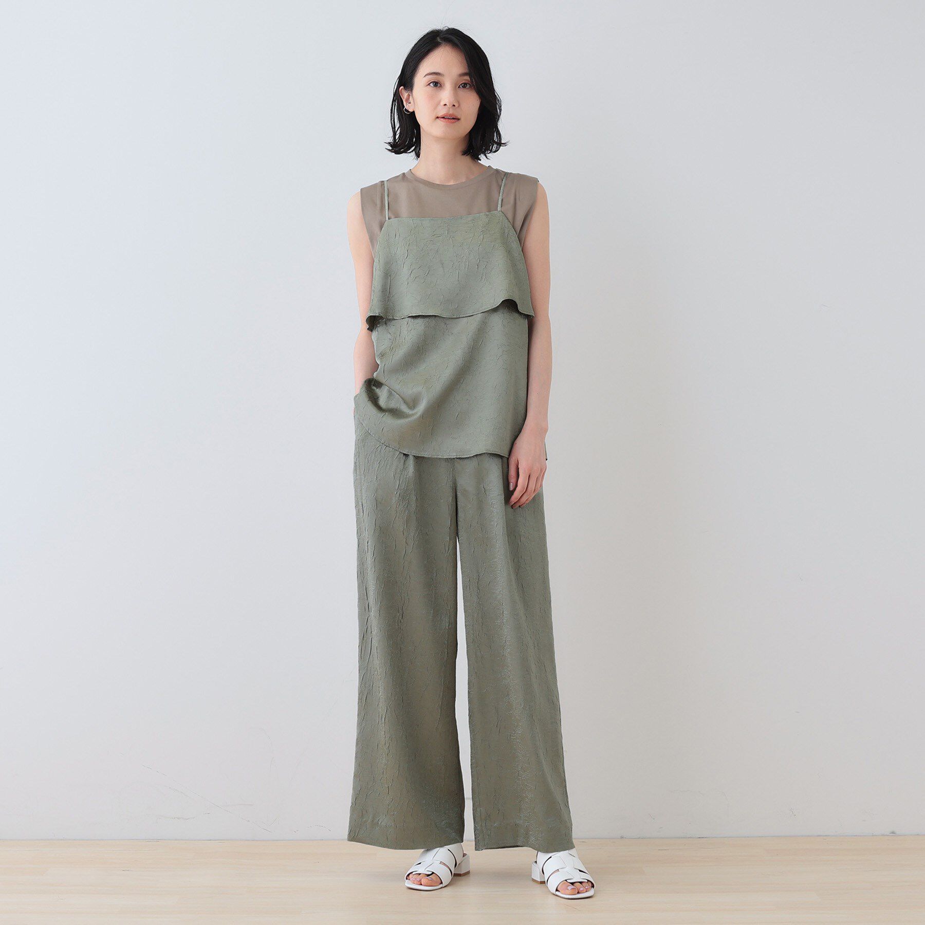 INDIVI「【2点セット／洗える】カセット服 キャミ＆ブラウス セットトップス」|その他|