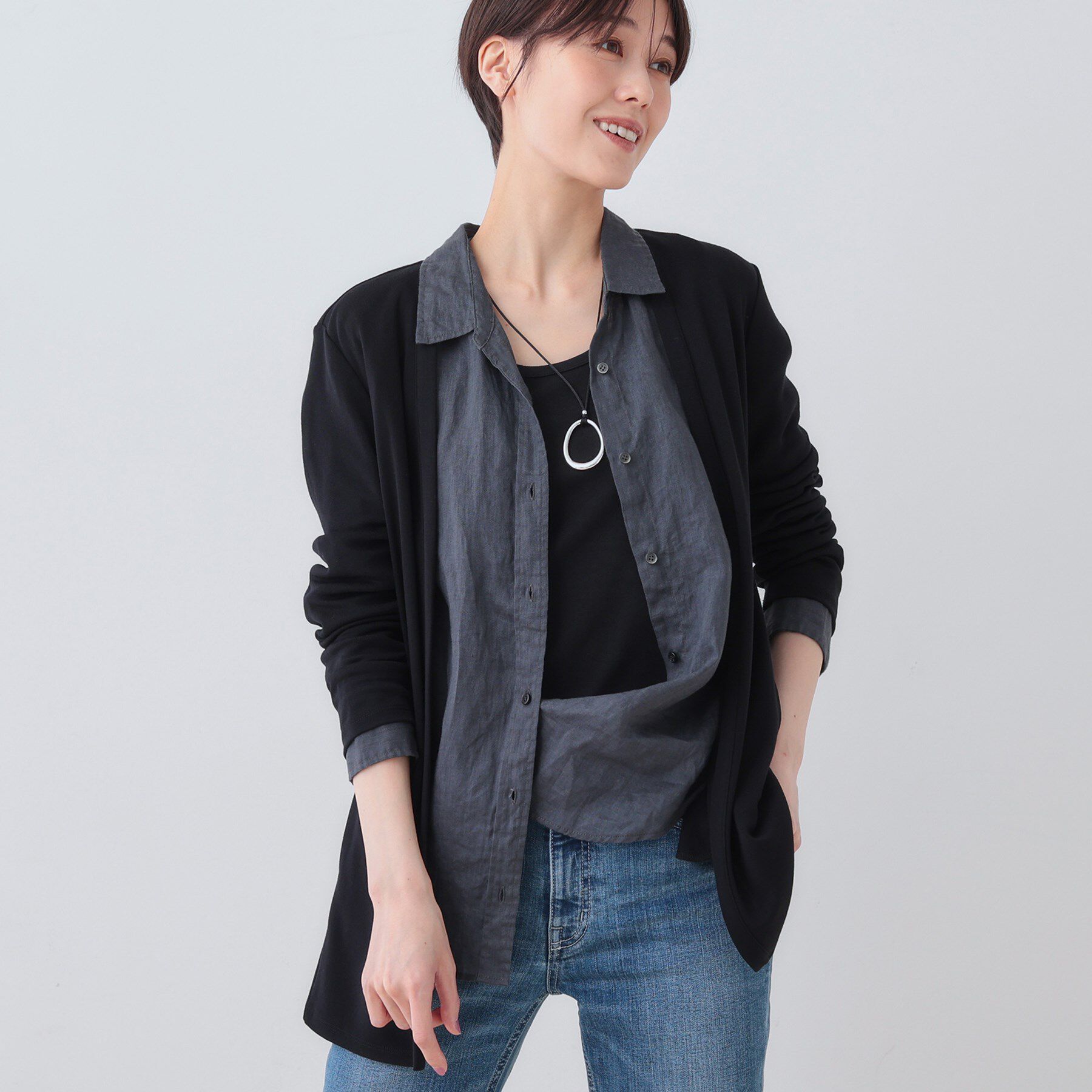 INDIVI「【UVケア／接触冷感】ベーシック着流しカーディガン」|カーディガン|