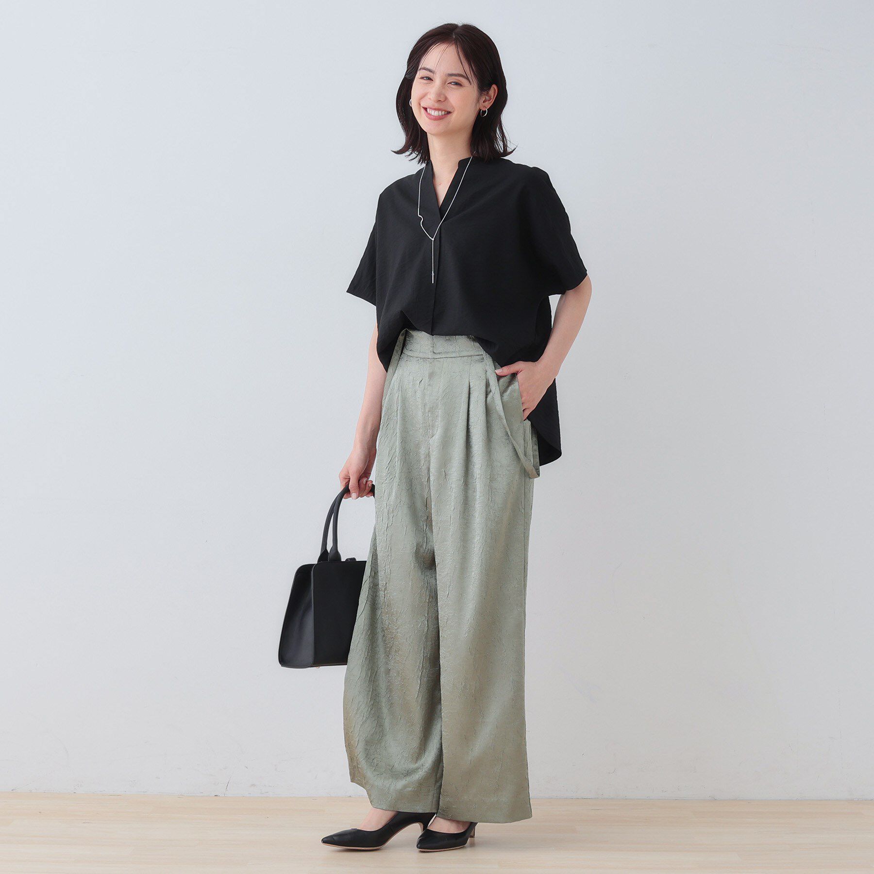 INDIVI「【洗える／UVケア／SETUP可能】スキッパードルマンブラウス」|シャツ・ブラウス|