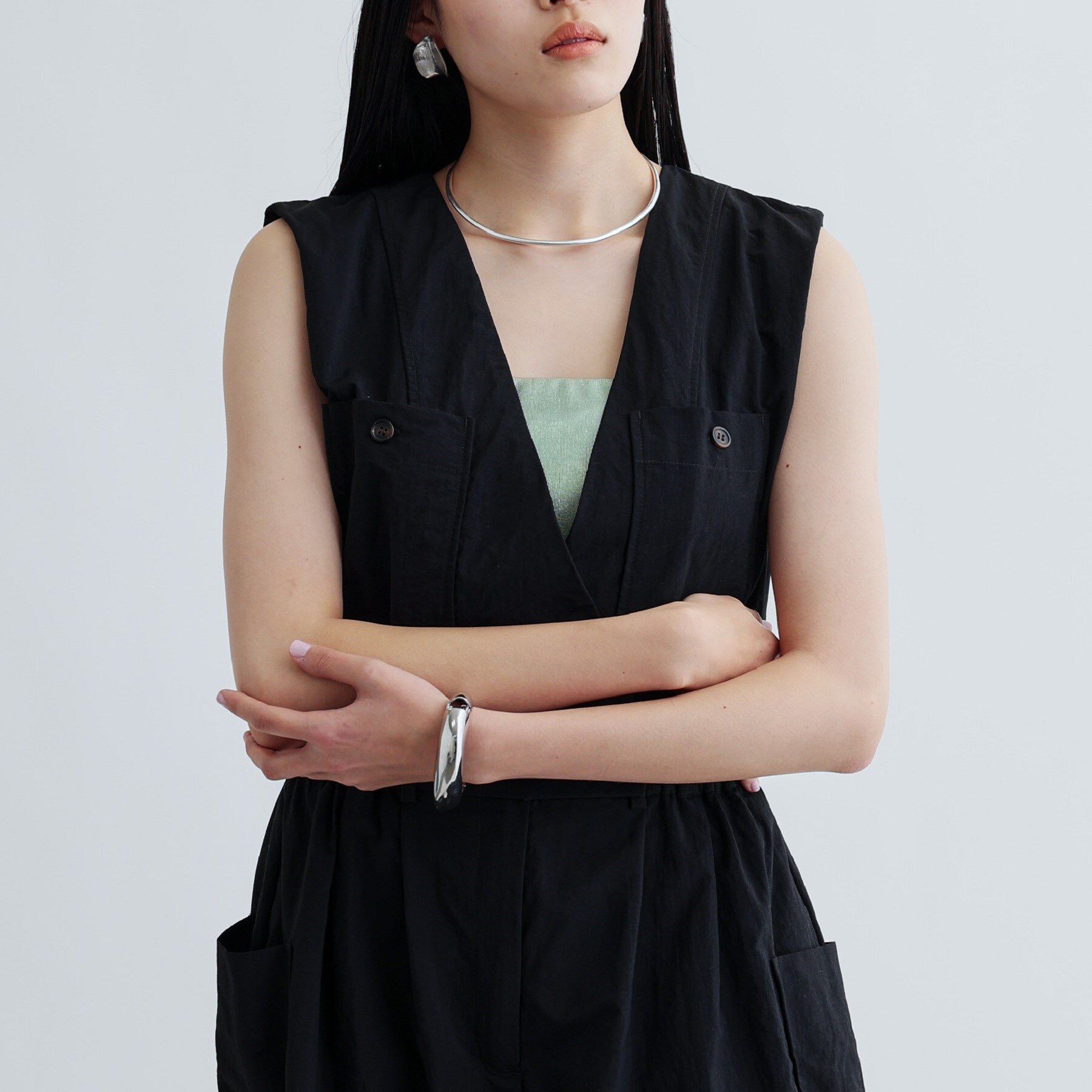 GALLEST「Vネックオーバーオール」|オールインワン|