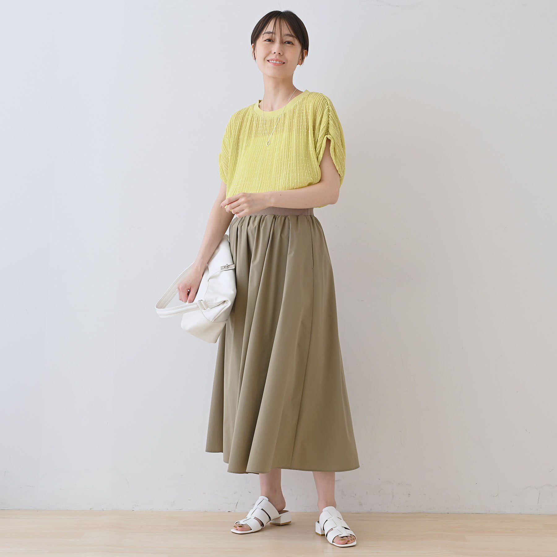 INDIVI「【洗える／ドット柄／凹凸素材】プリーツデザインブラウス」|シャツ・ブラウス|