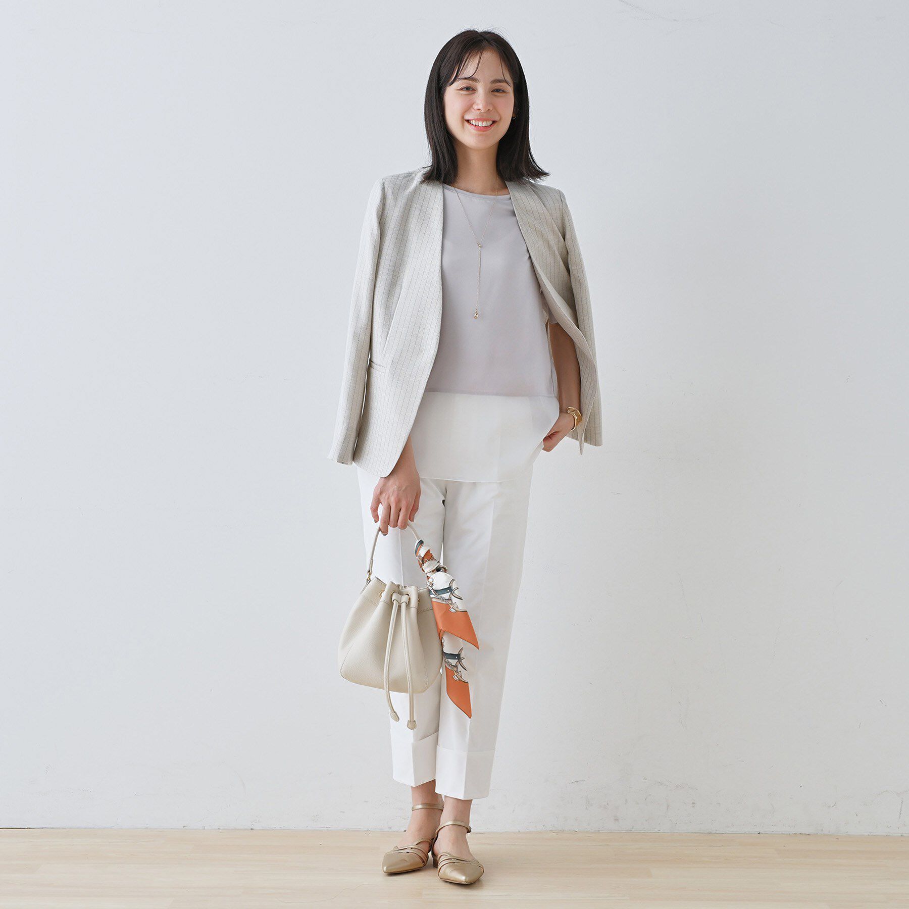 INDIVI「【洗える】裾シアー半袖トップス」|Tシャツ・カットソー|