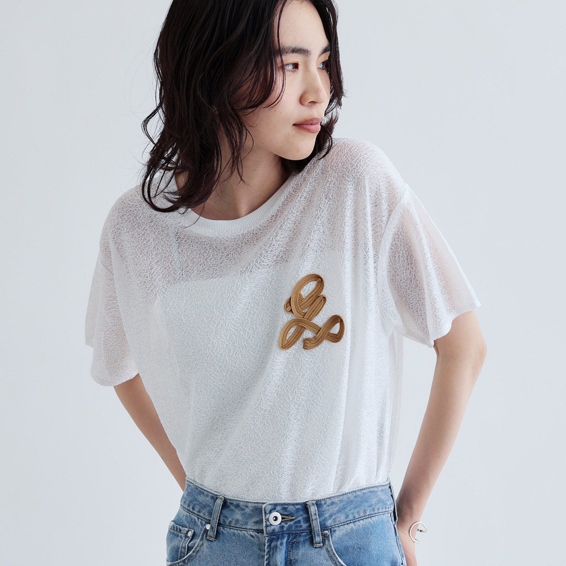 GALLEST「メッシュロゴTシャツ」|Tシャツ・カットソー|ホワイト(001)