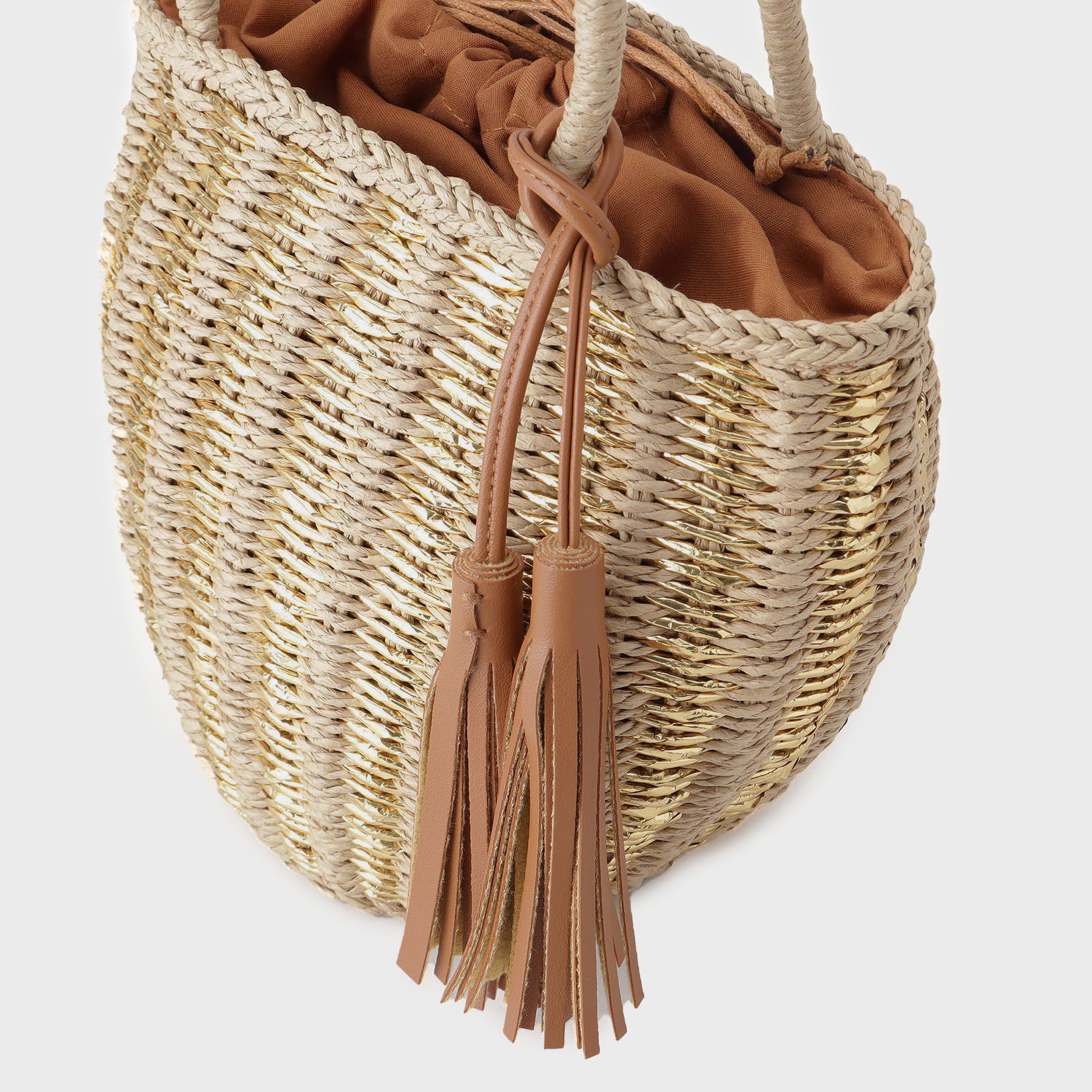 GALLEST「メタリック編込みかごバッグ」|ハンドバッグ|